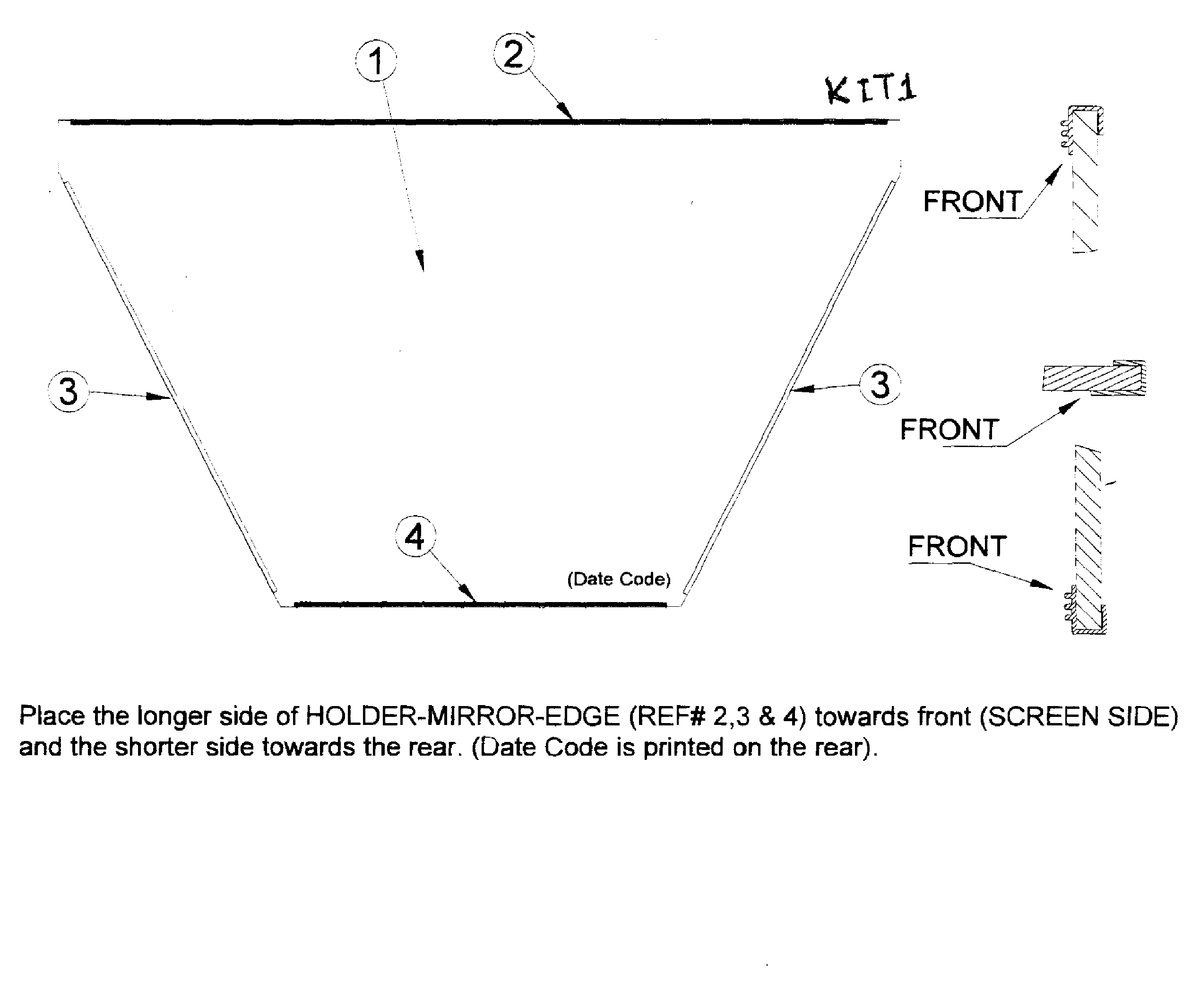Mitsubishi WD-92840 mirror assy diagram