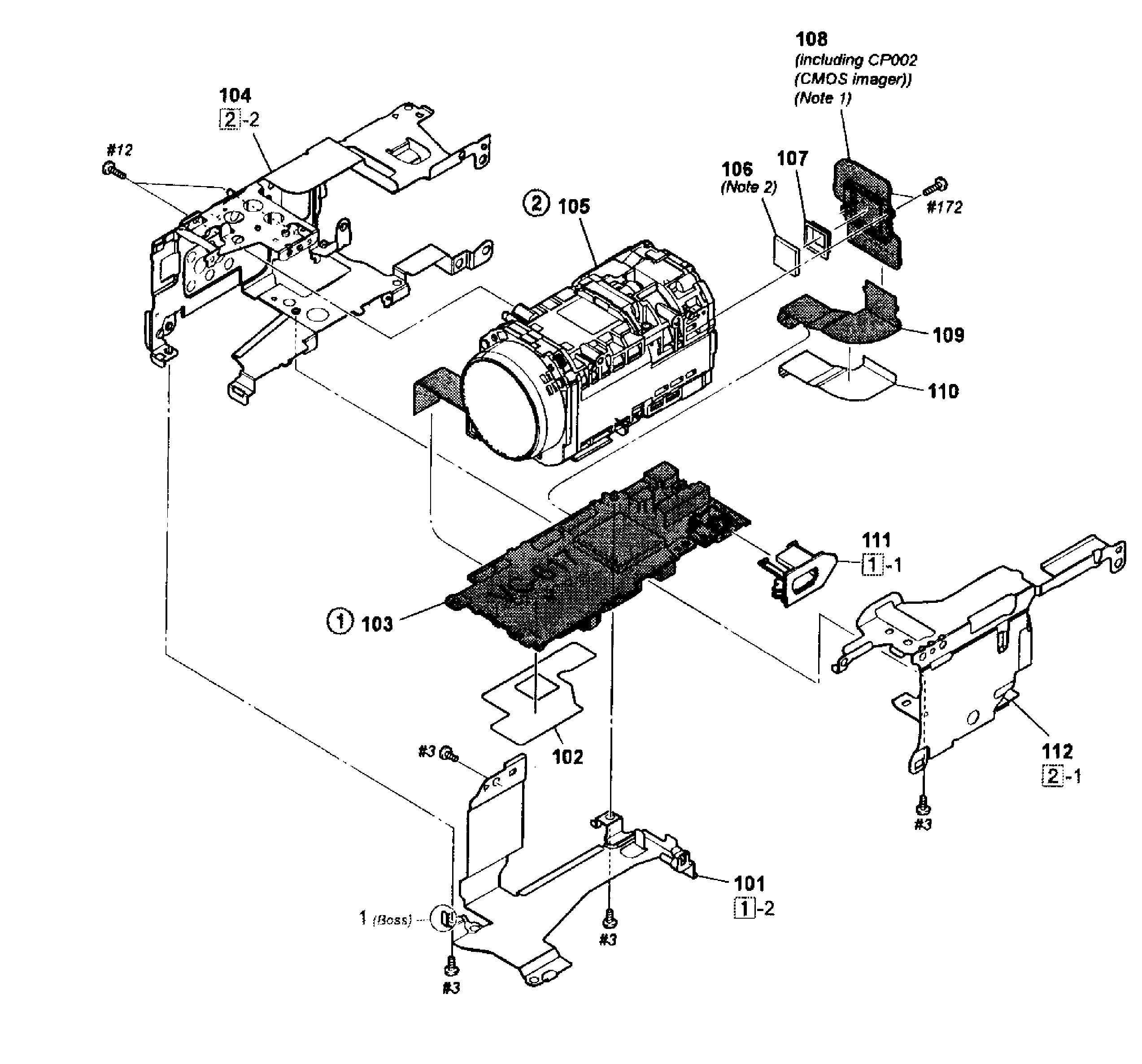 Sony HDR-CX130/B lens assy diagram