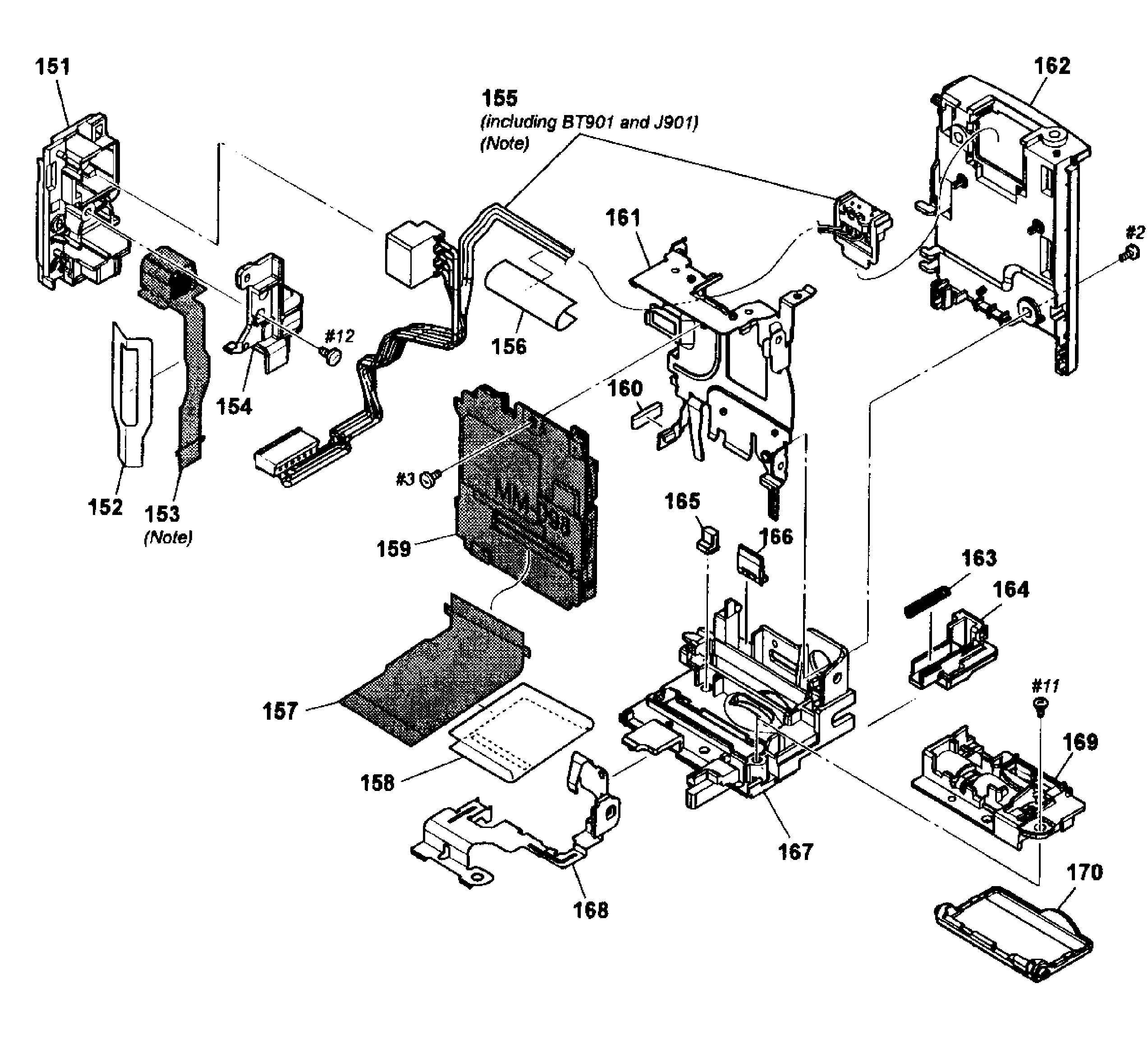 Sony HDR-CX130/S battery panel diagram