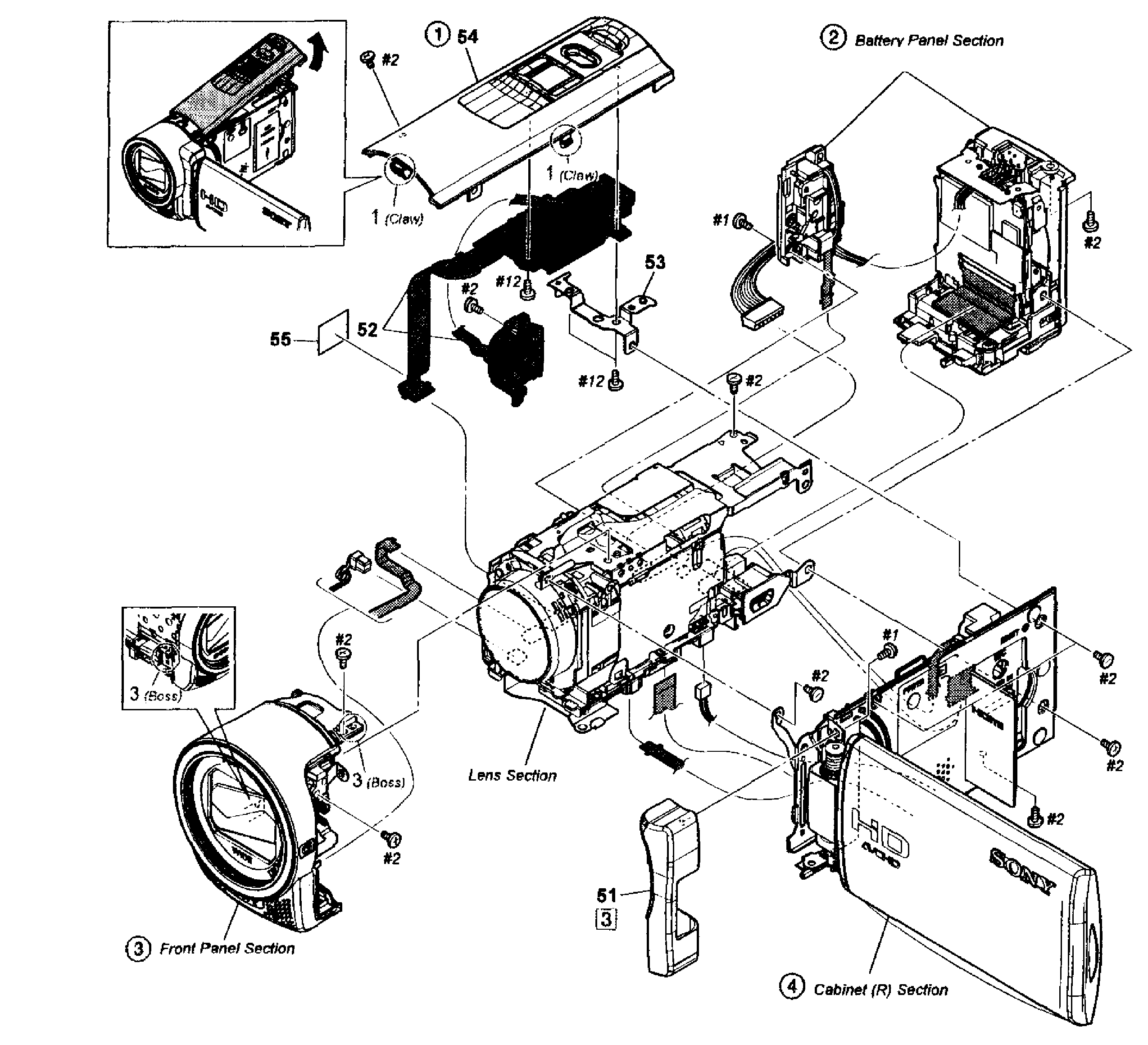 Sony HDR-CX130/V main assy diagram