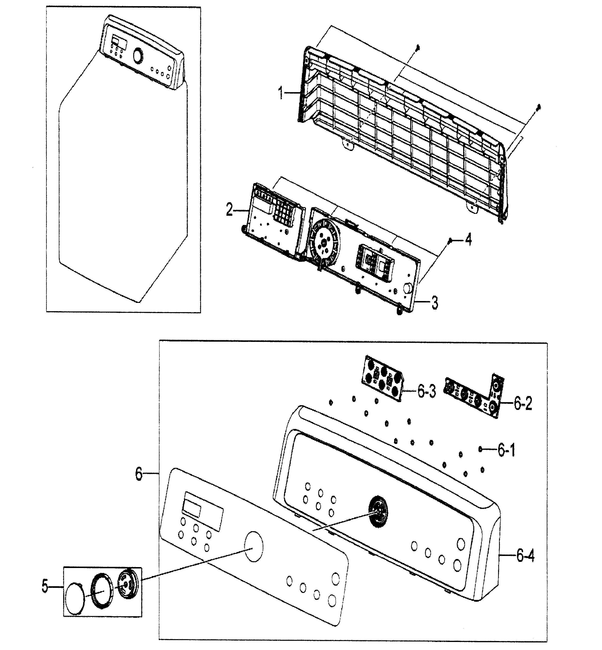 Samsung DV5451AEW/XAA-01 control panel diagram
