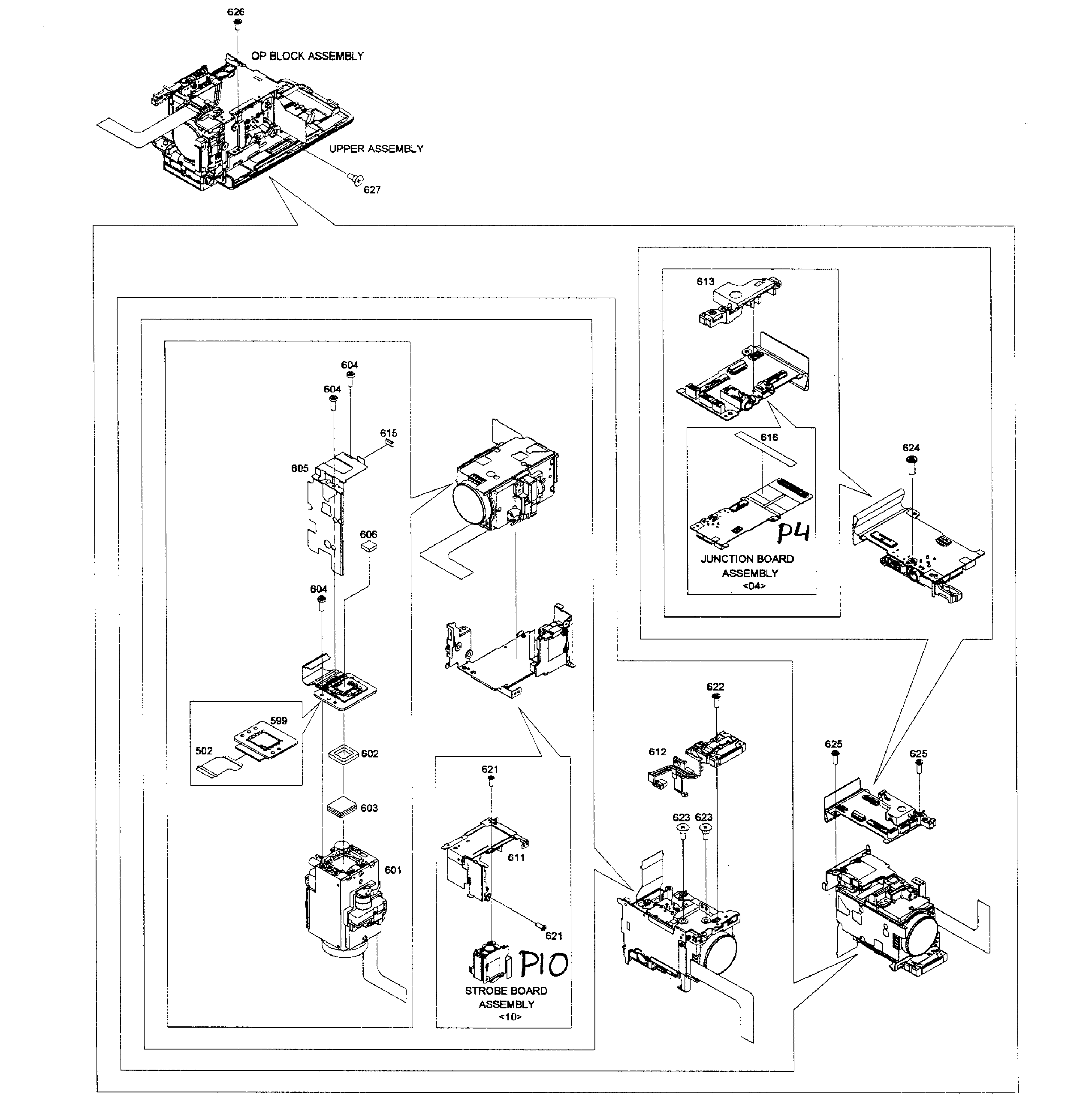 JVC GZ-HM960BUS lens assy diagram