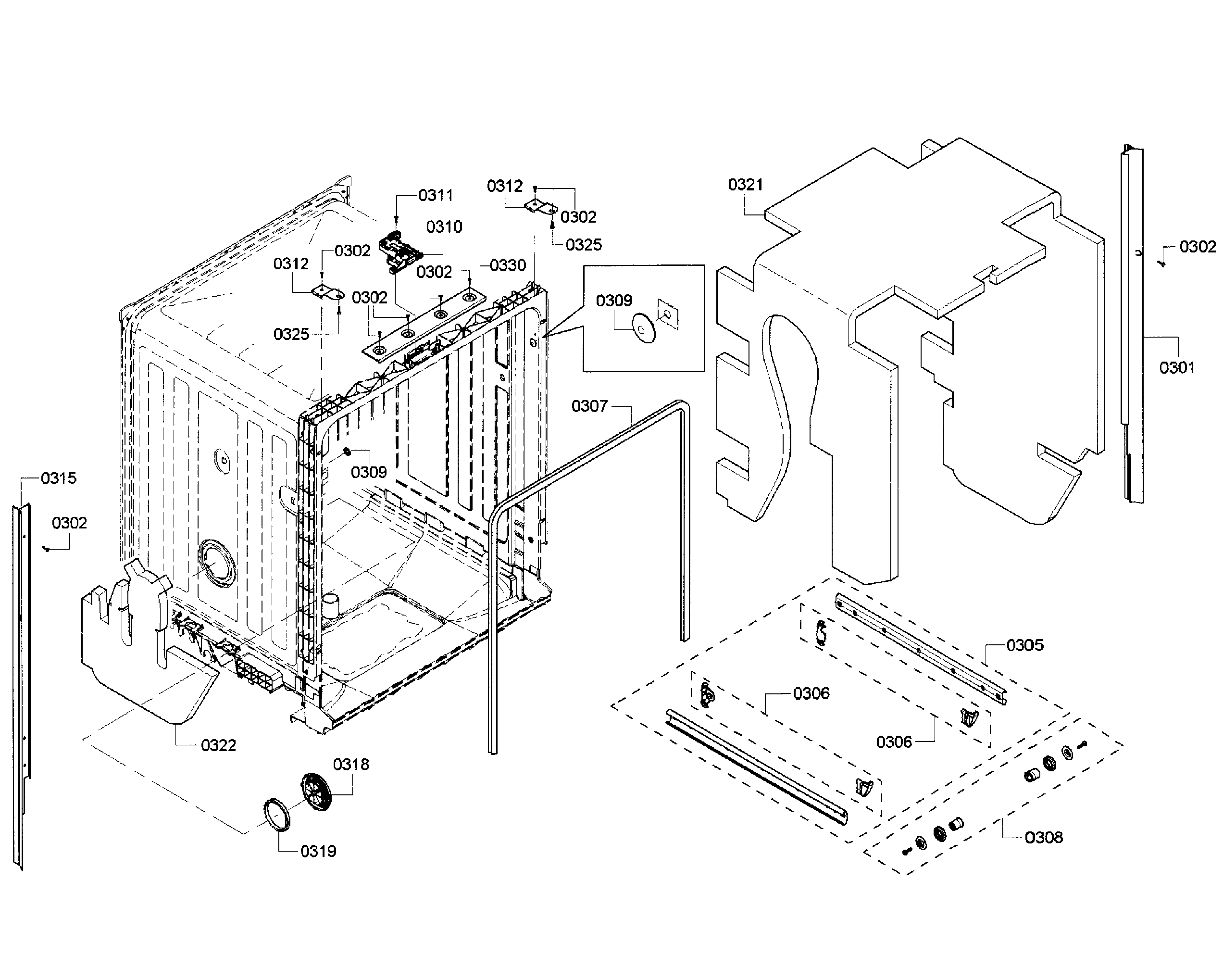 Bosch SHX3AR75UC/07 cabinet diagram