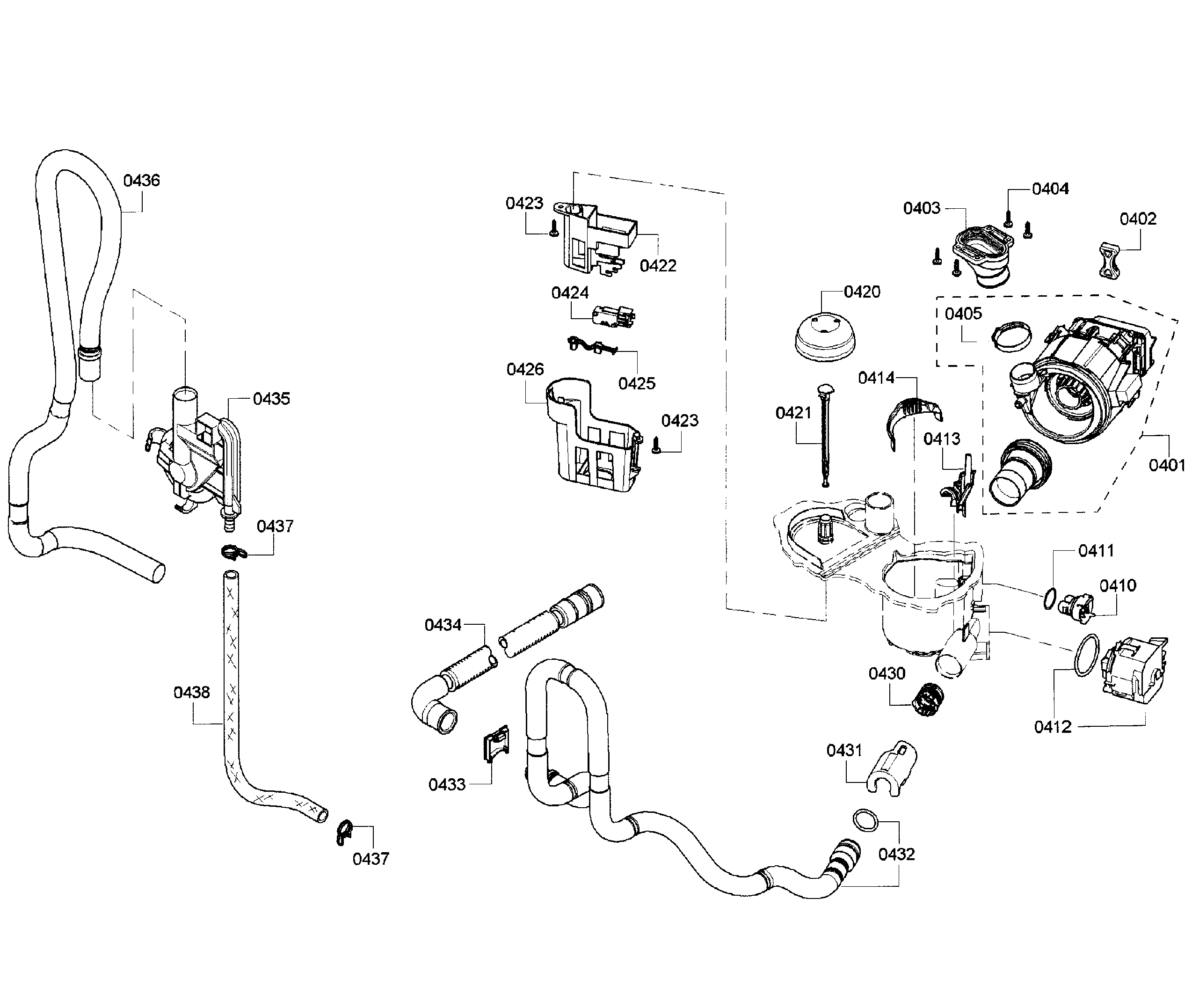 Bosch SHX3AR75UC/07 pump assy diagram
