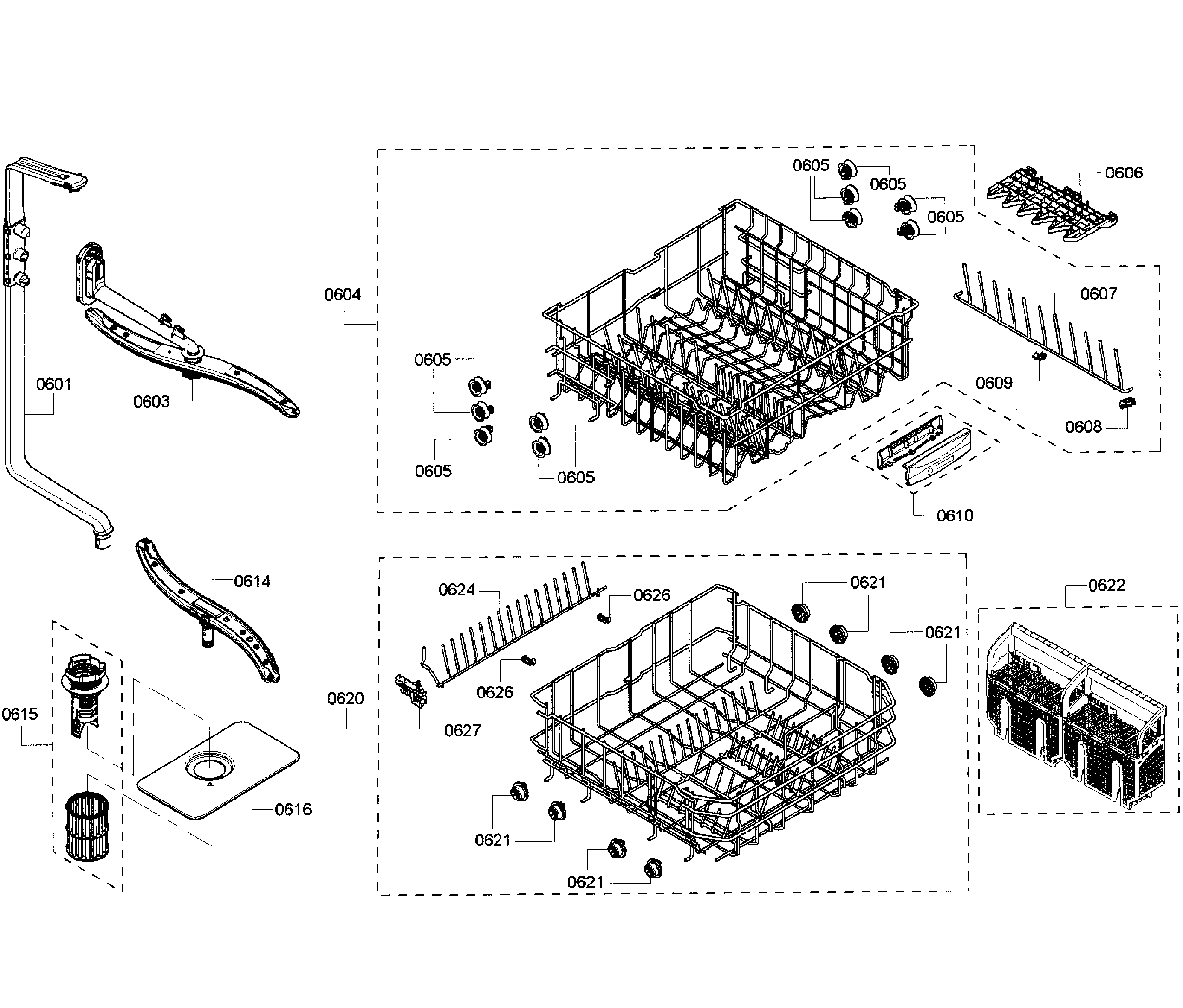 Bosch SHX3AR75UC/07 baskets diagram