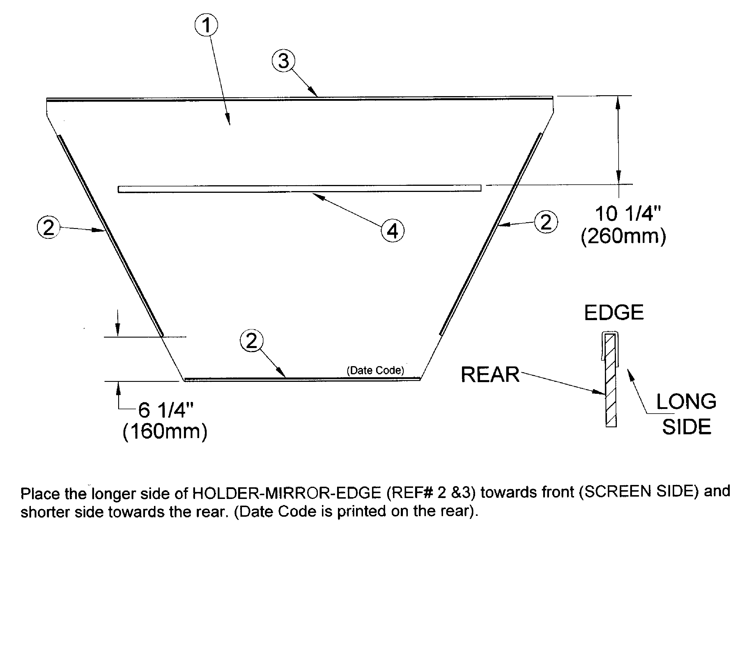 Mitsubishi WD-73740 mirror assy diagram