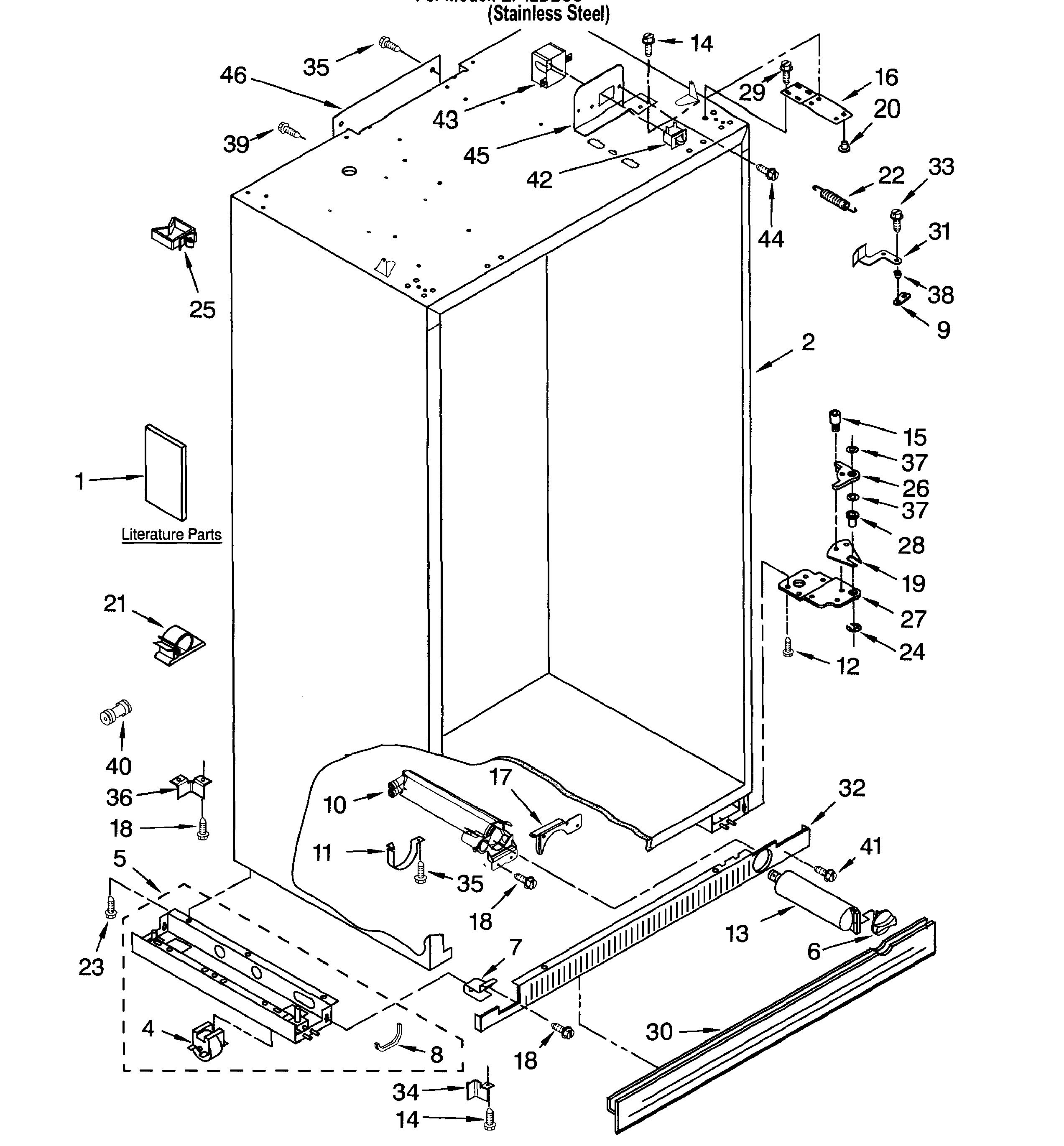 Dacor EF42DBSS cabinet diagram