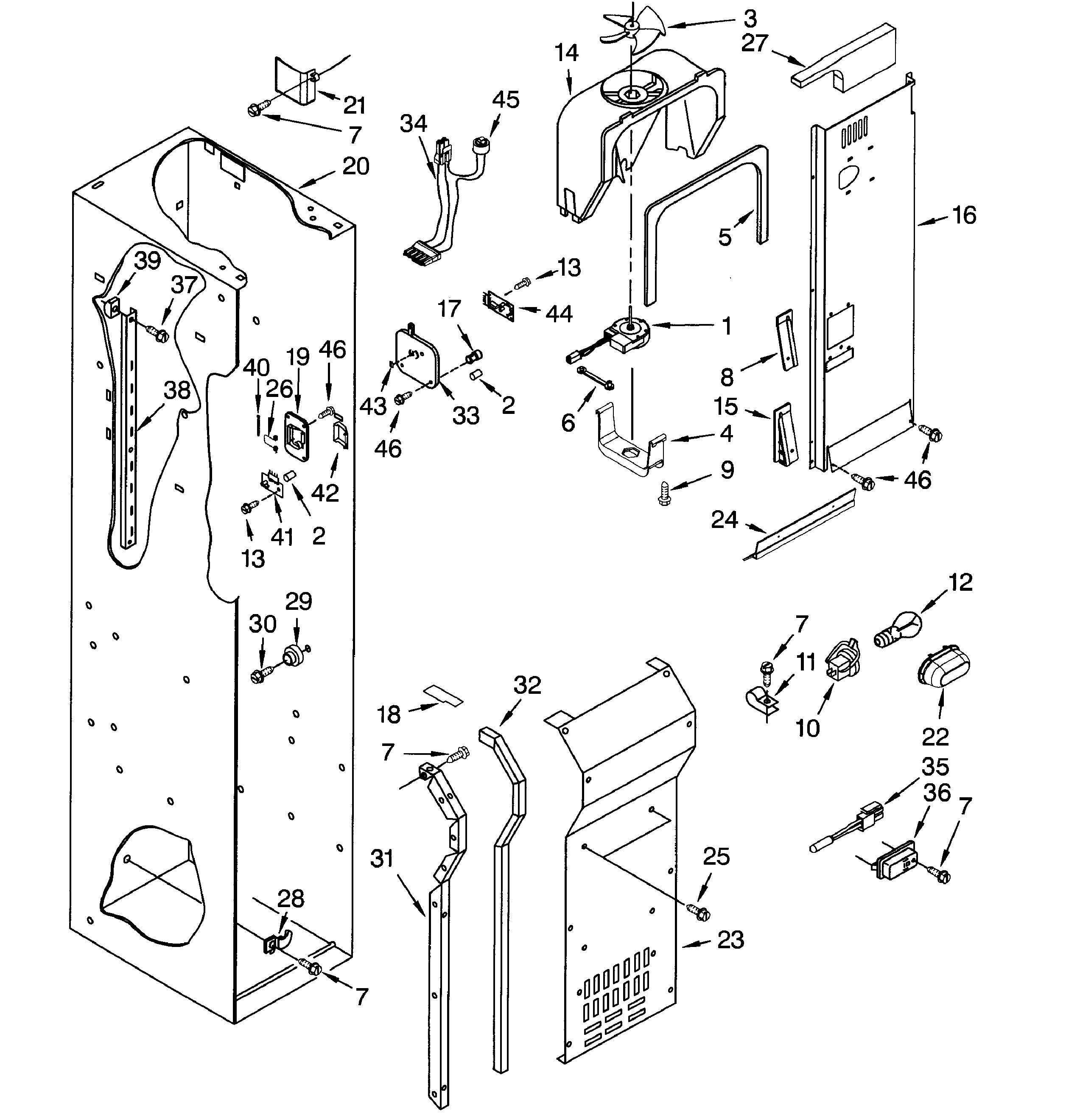 Dacor EF42DBSS freezer liner diagram