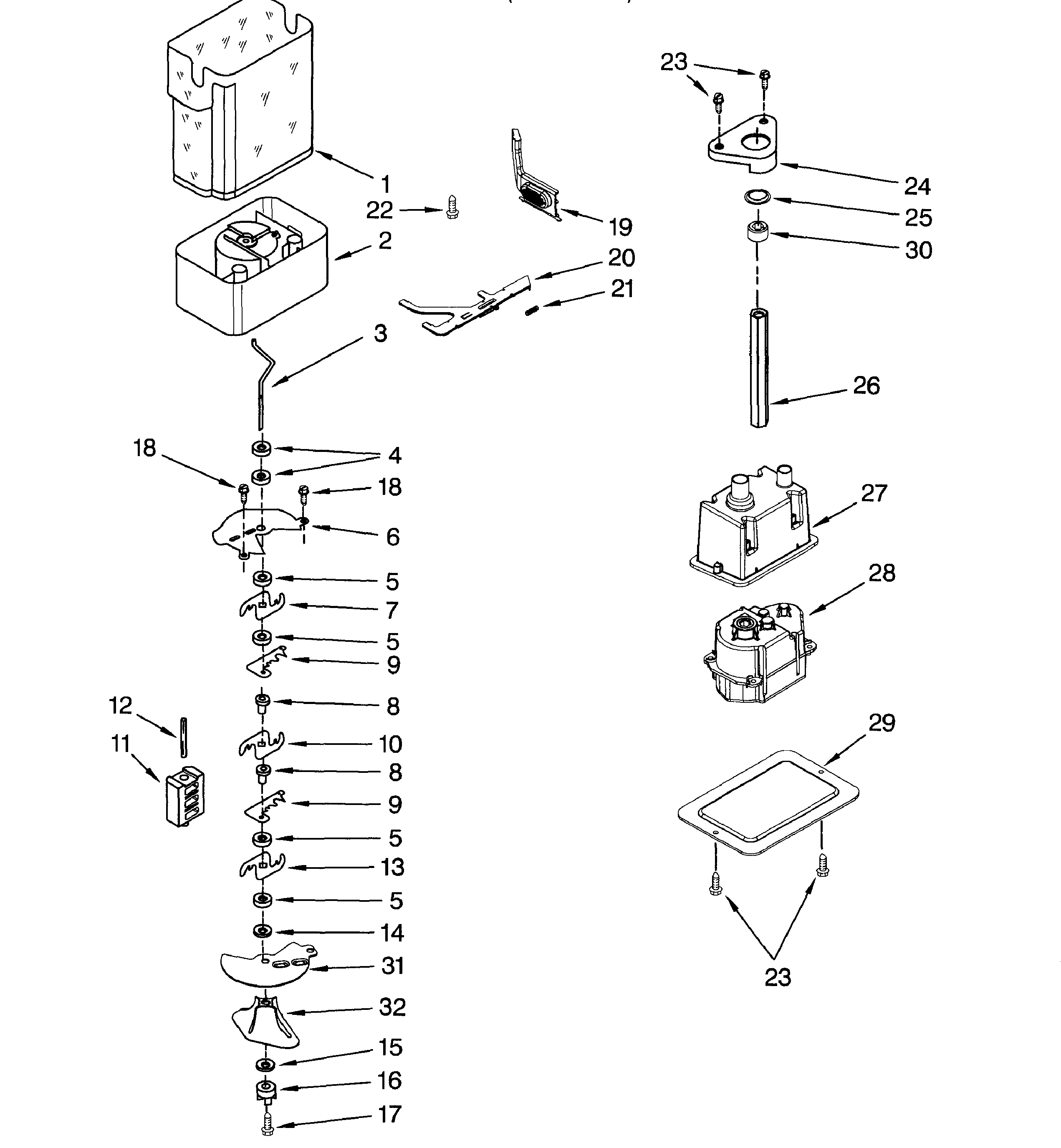 Dacor EF42DBSS ice container diagram