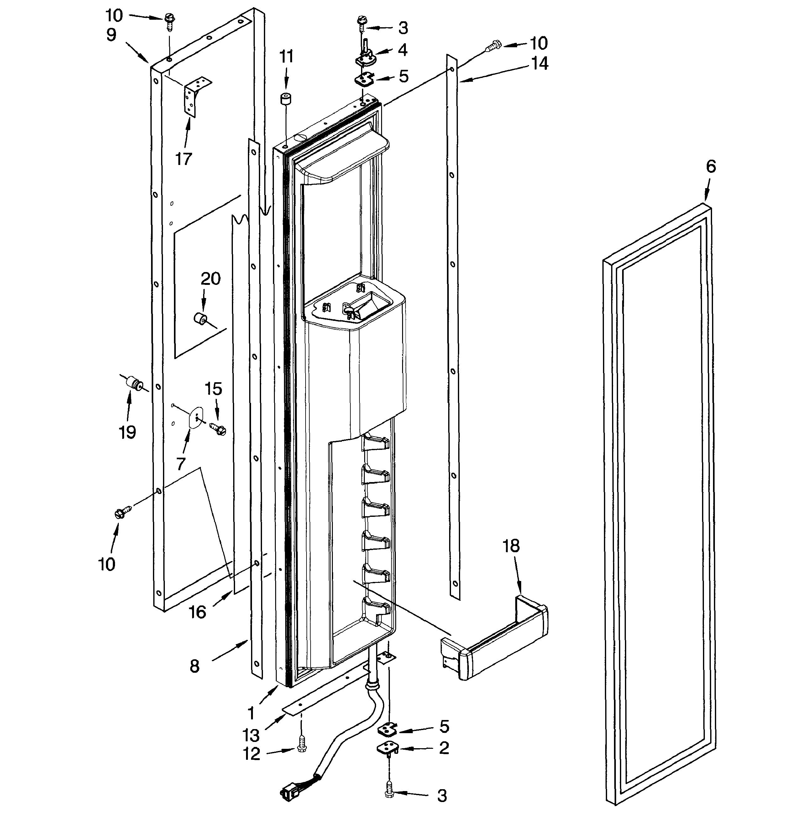 Dacor EF42DBSS left door diagram