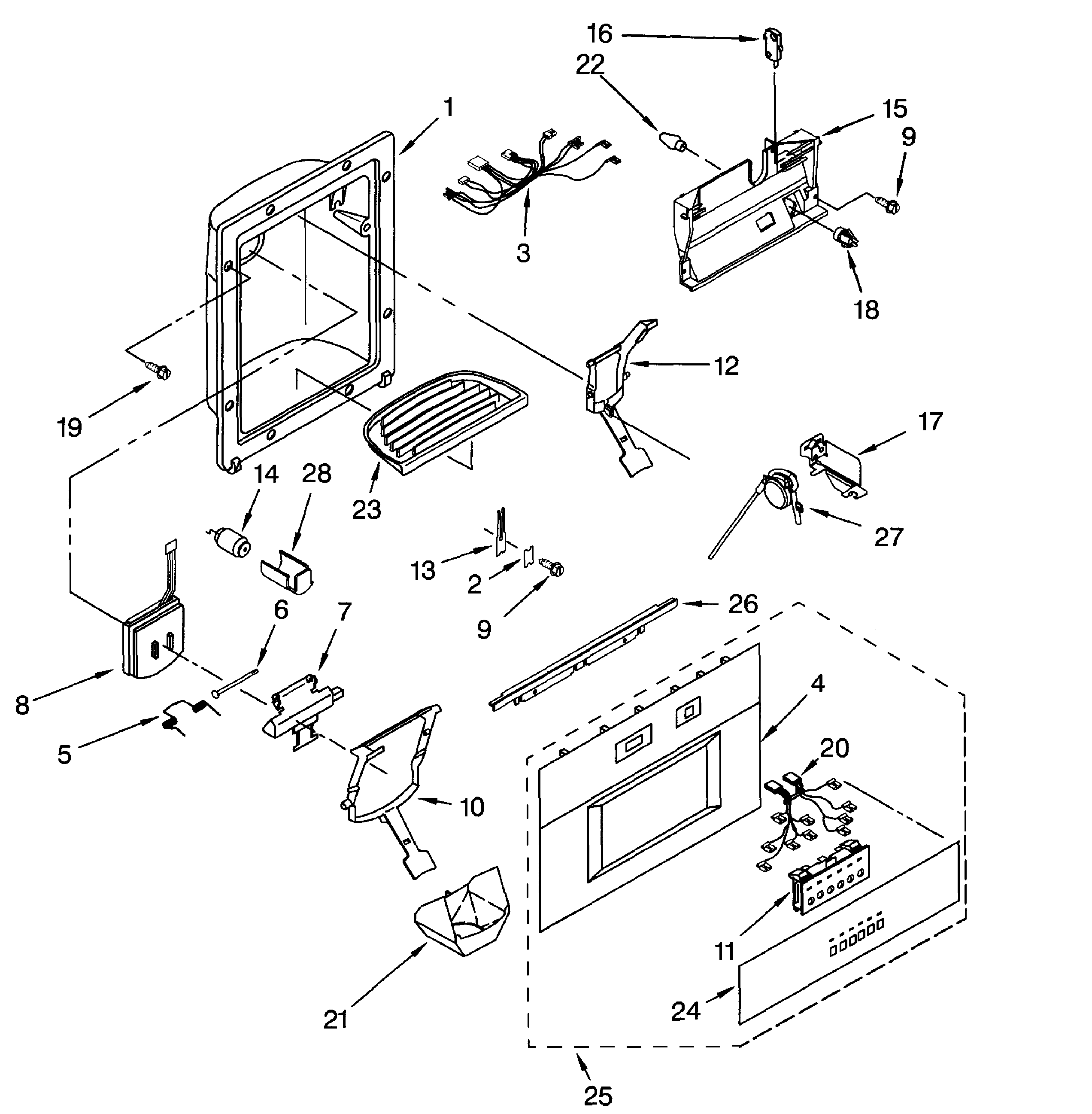 Dacor EF42DBSS dispenser diagram