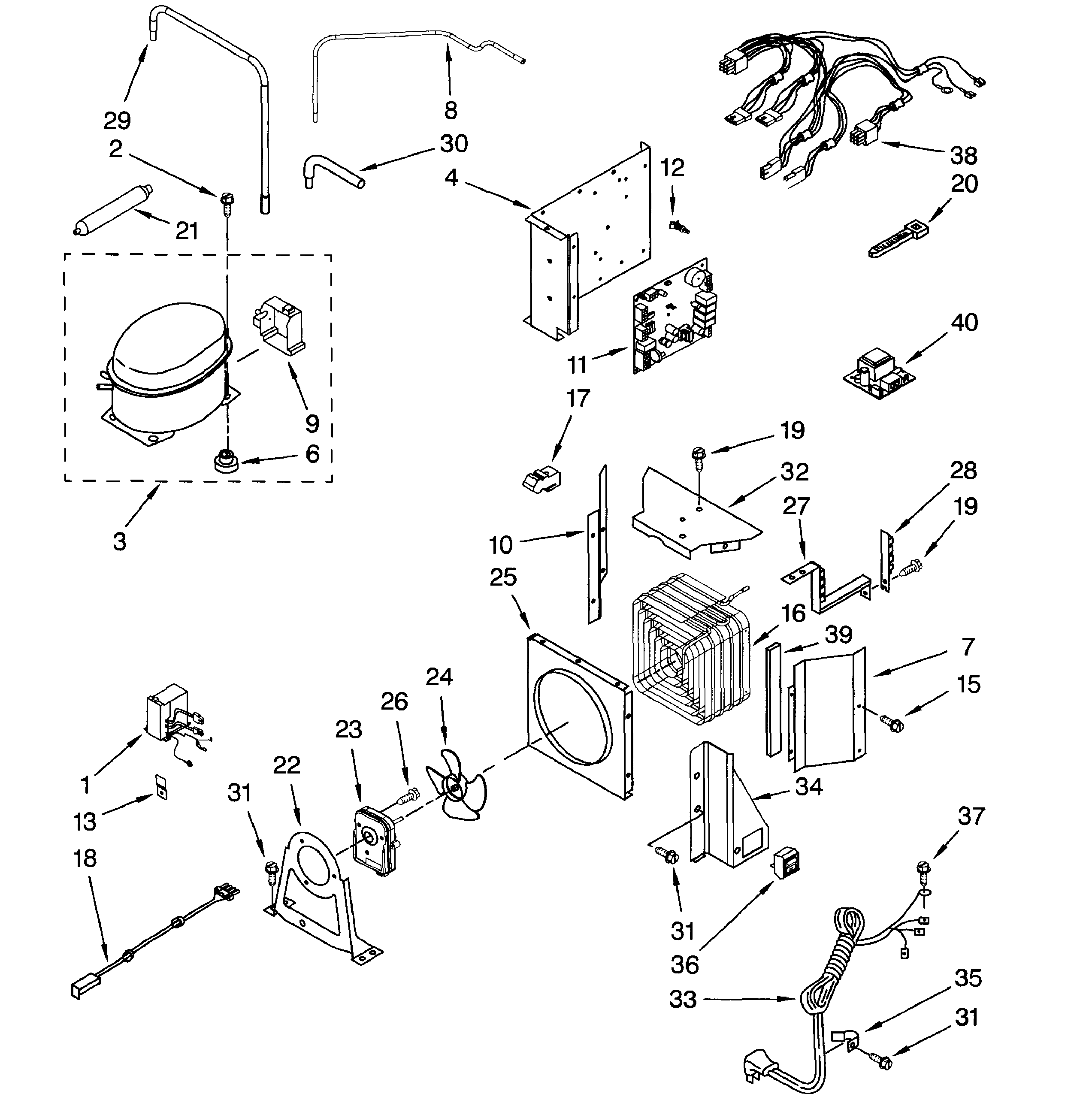 Dacor EF42DBSS upper unit diagram