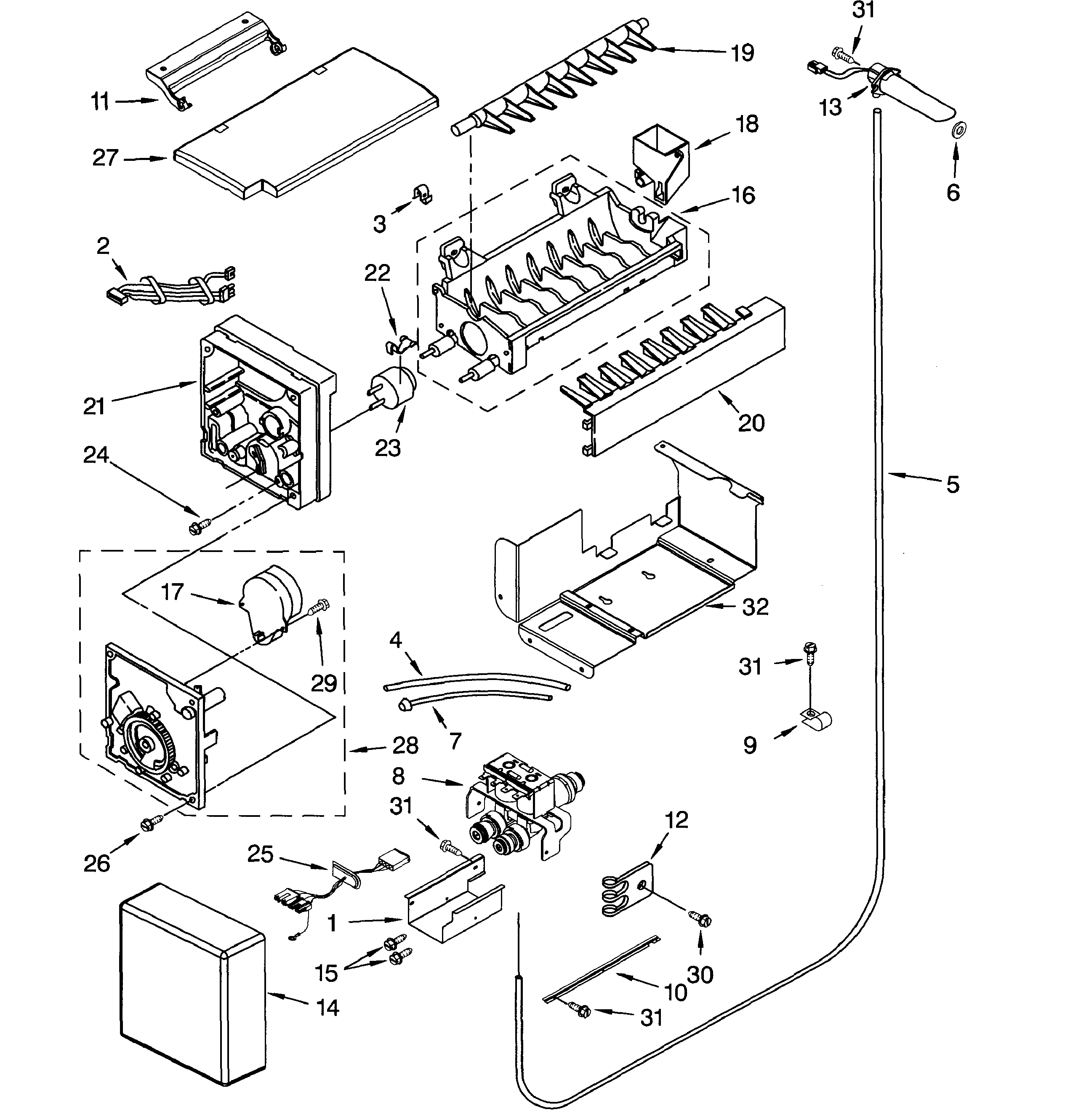 Dacor EF42DBSS icemaker diagram