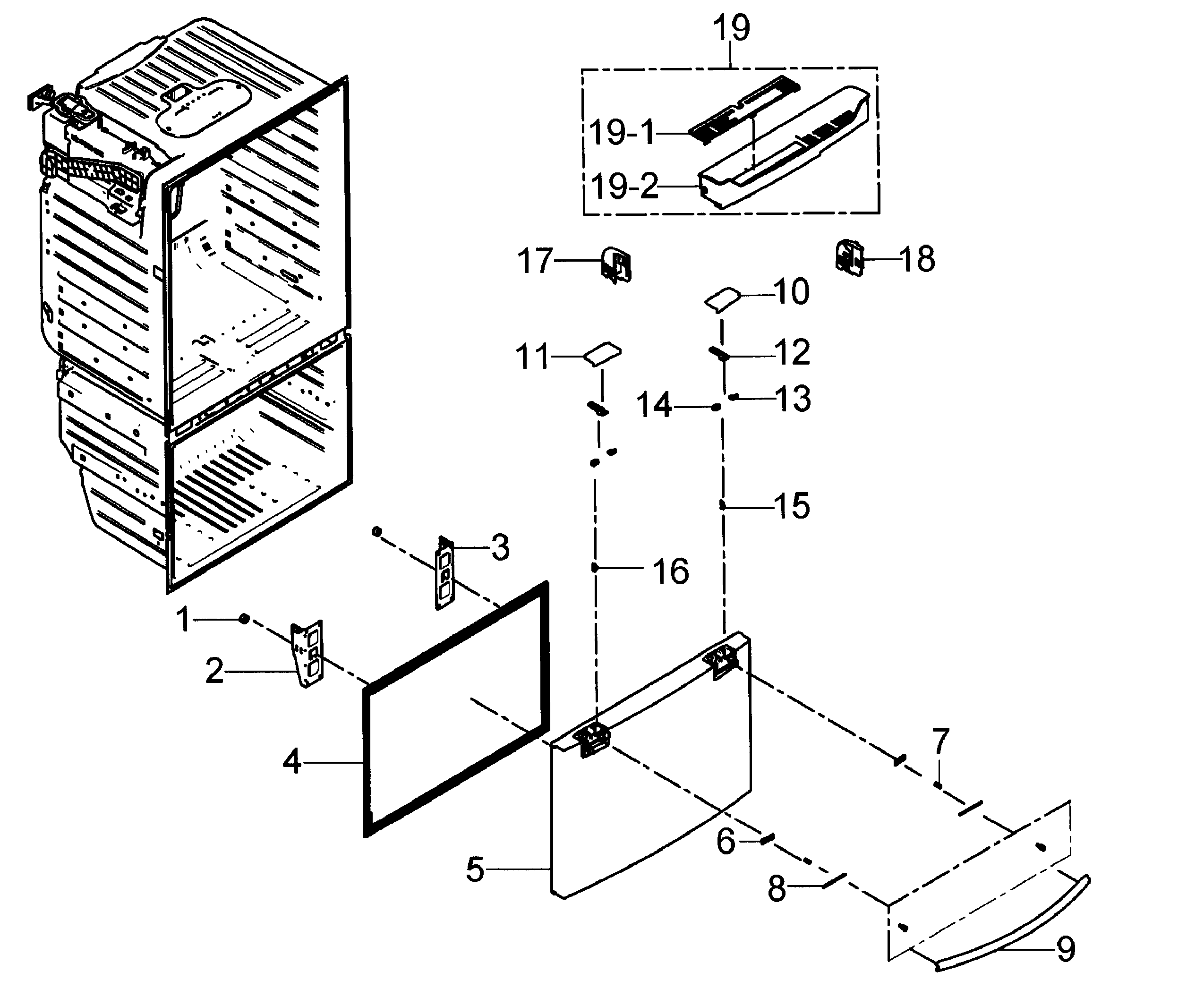 Samsung RFG29PHDRS/XAA freezer door diagram