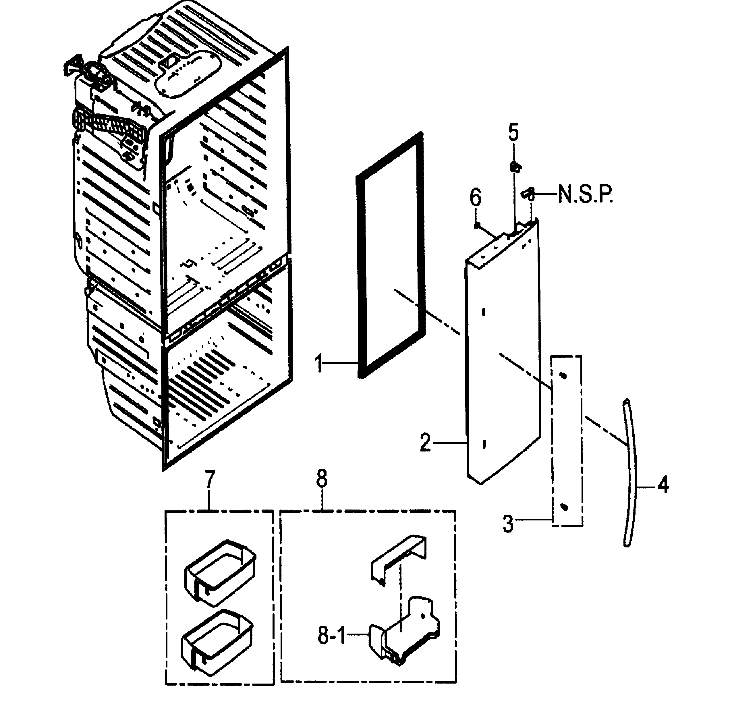 Samsung RFG29PHDRS/XAA right door diagram