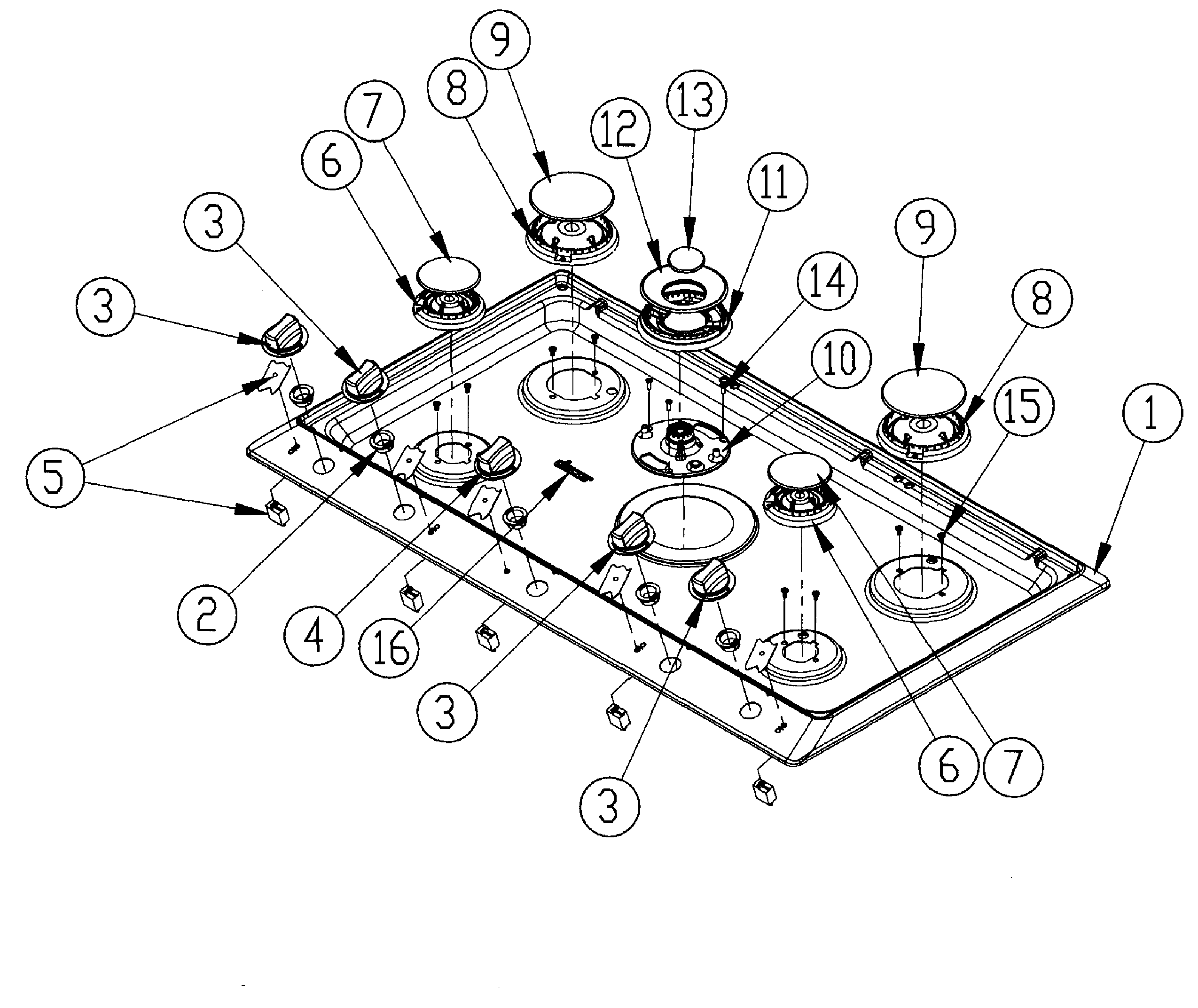 Dacor DCT365SNG topame diagram