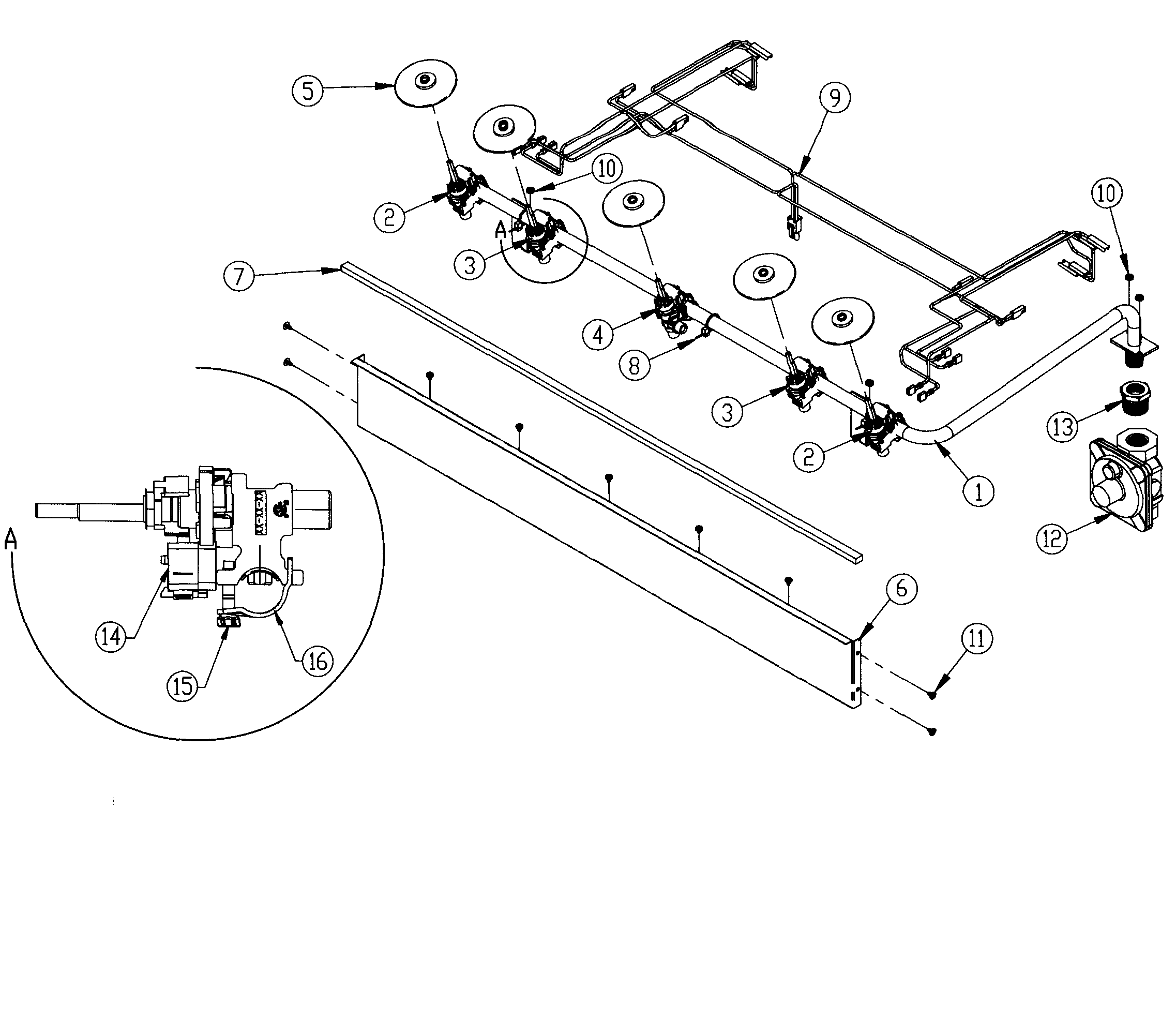 Dacor DCT365SNG manifold diagram