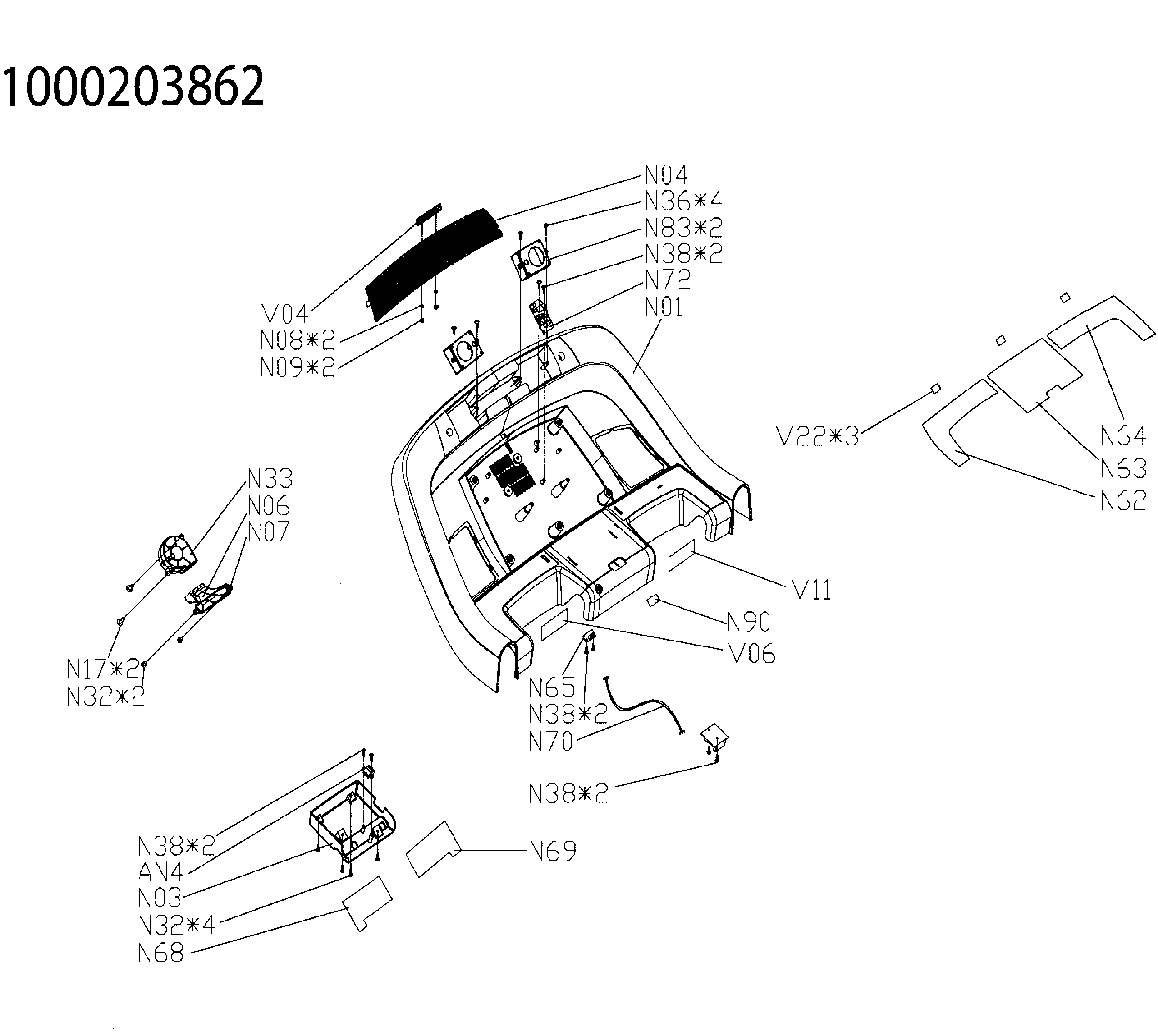Horizon T101-2011 console shell diagram