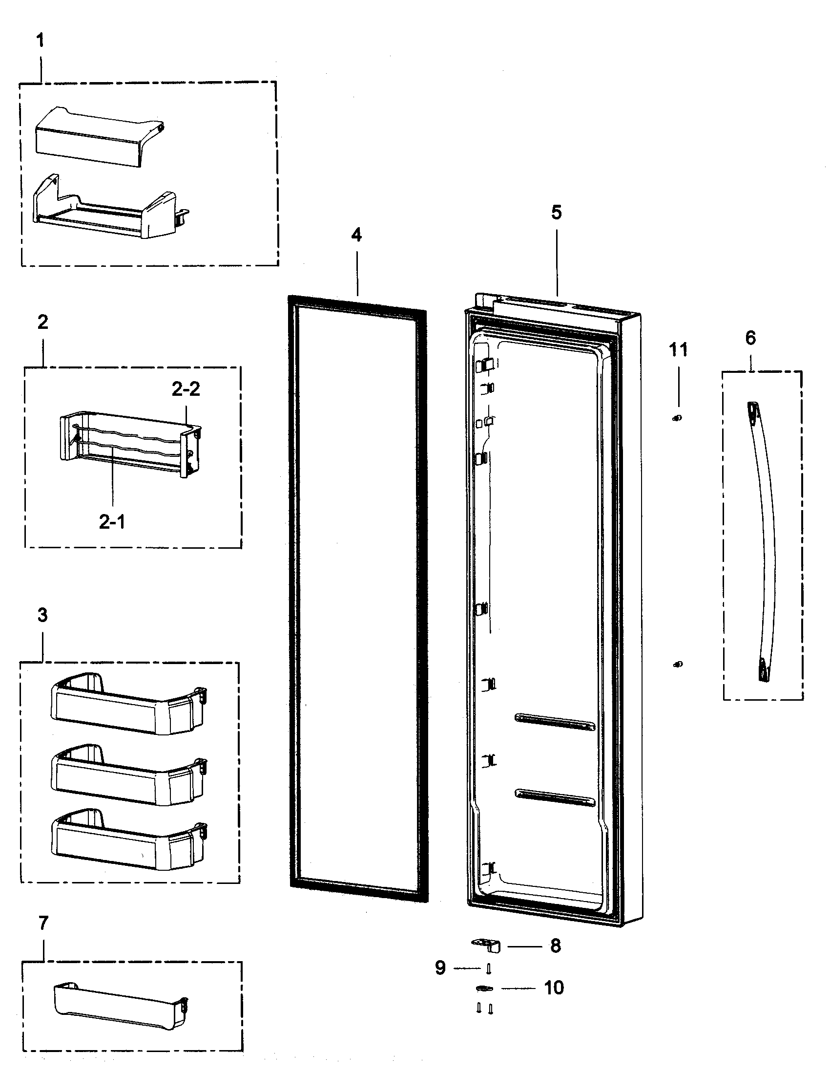 Samsung RSG307AABP/XAA-01 right door diagram