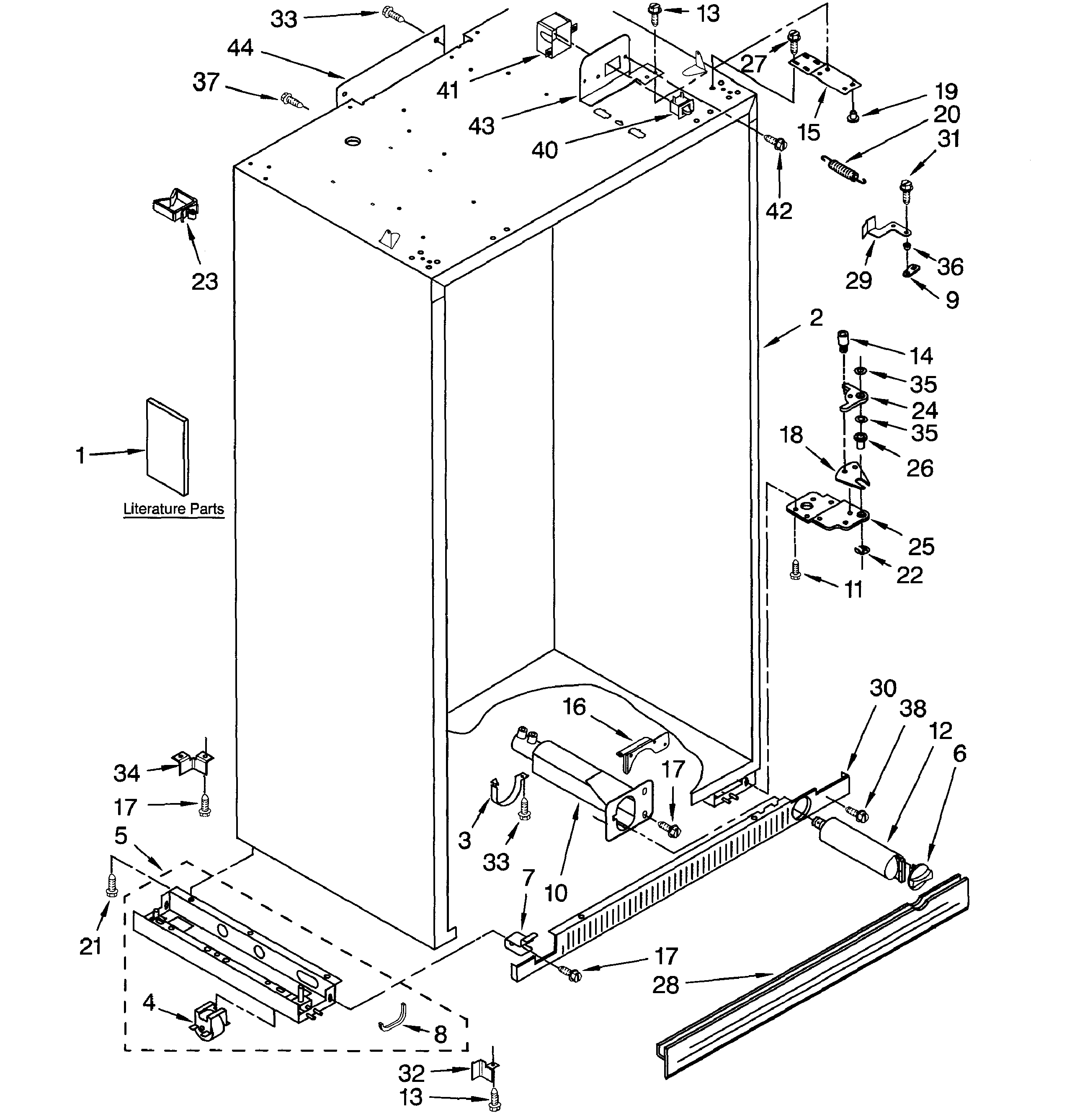 Dacor EF42NBSS cabinet parts diagram