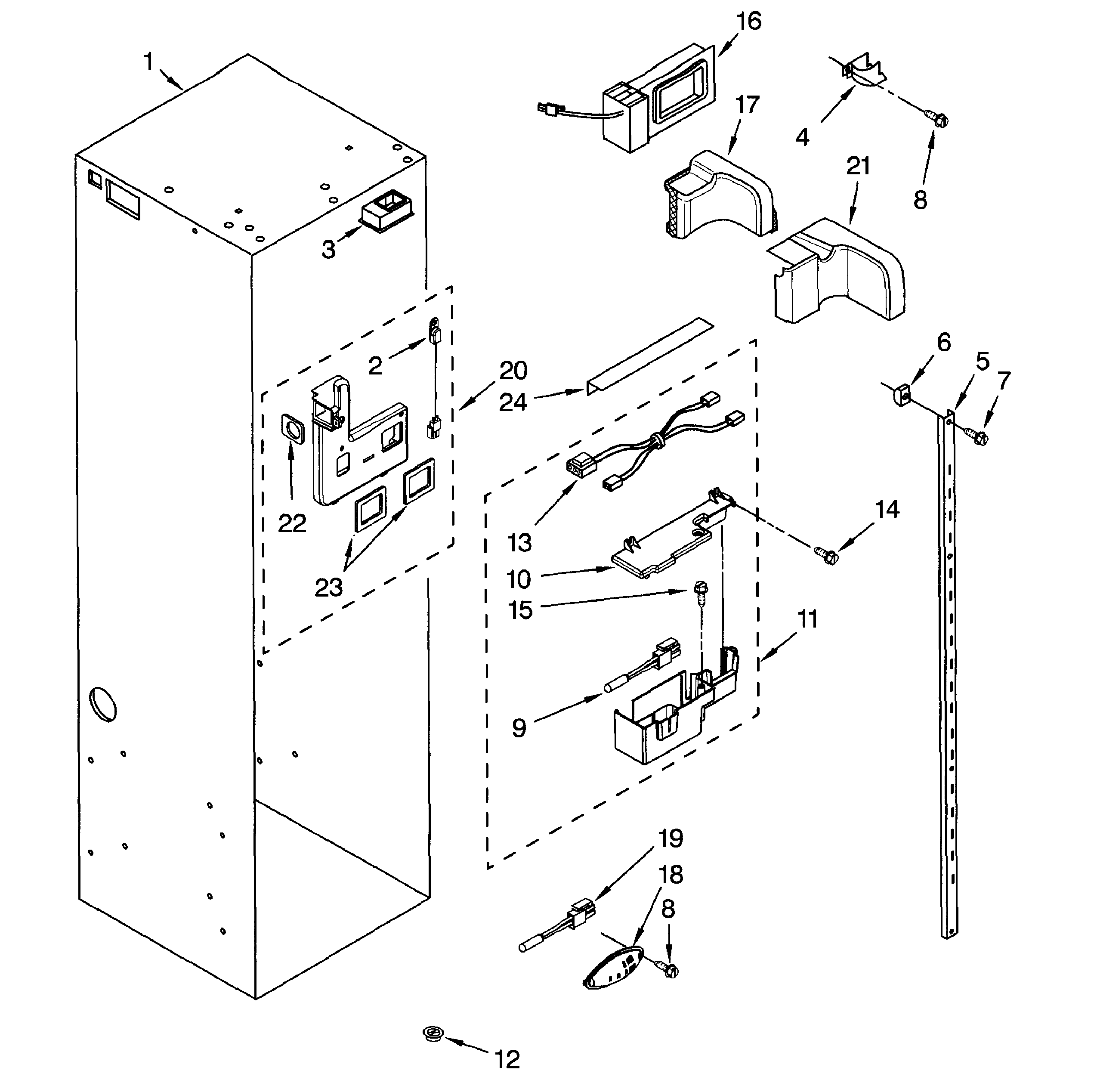 Dacor EF42NBSS refrig liner diagram