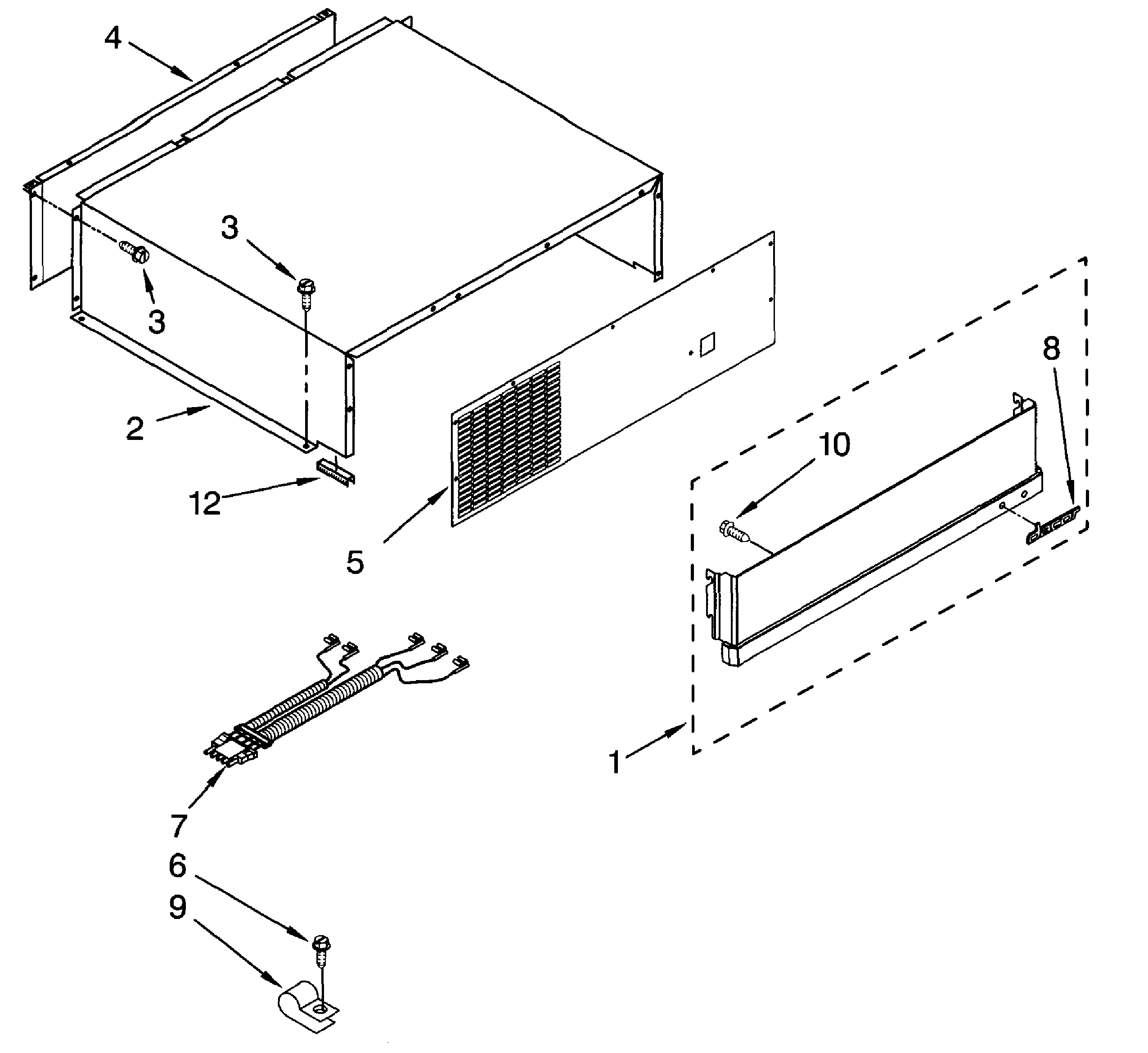 Dacor EF42NBSS top grill diagram