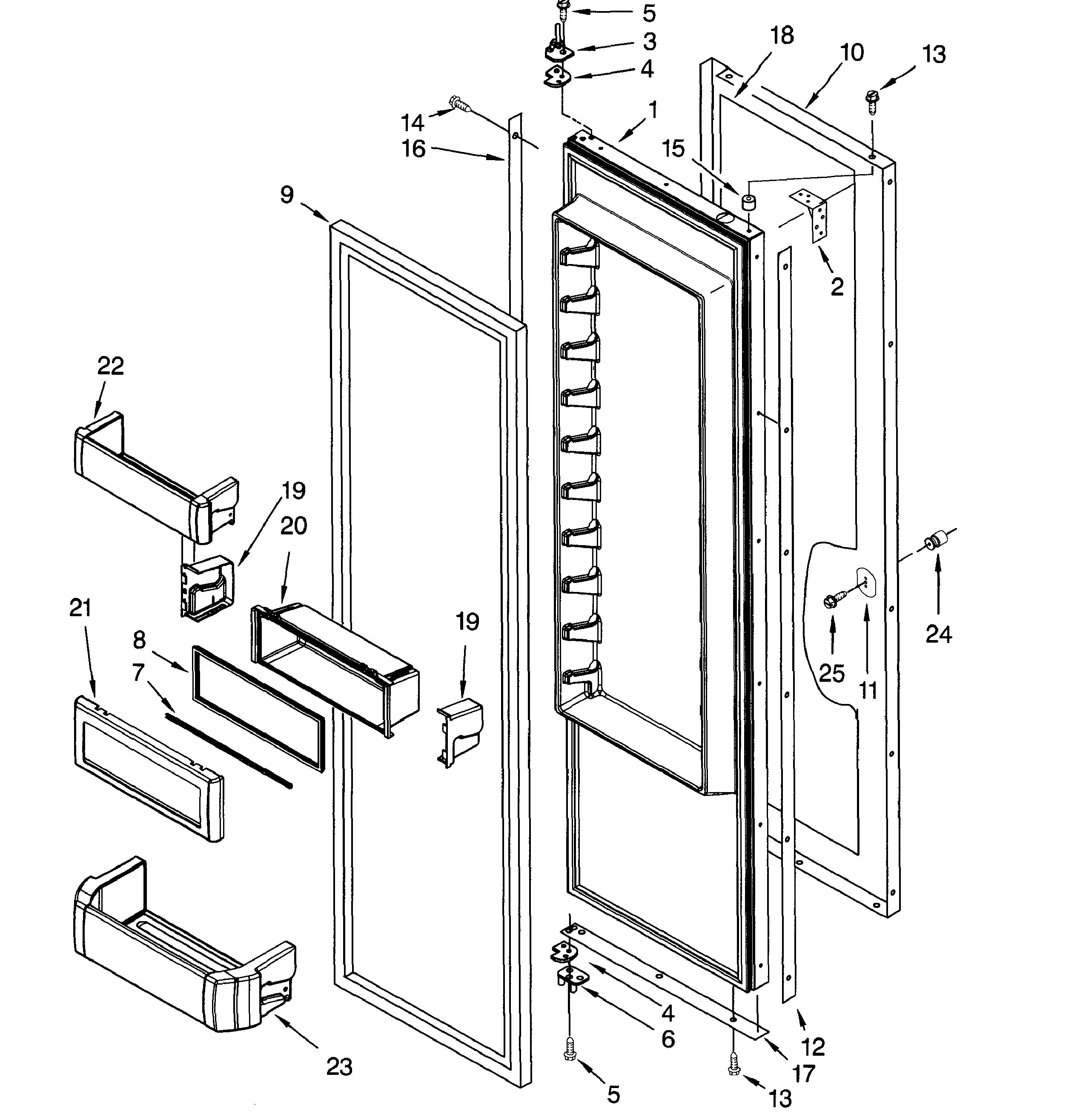 Dacor EF42NBSS refrig door diagram