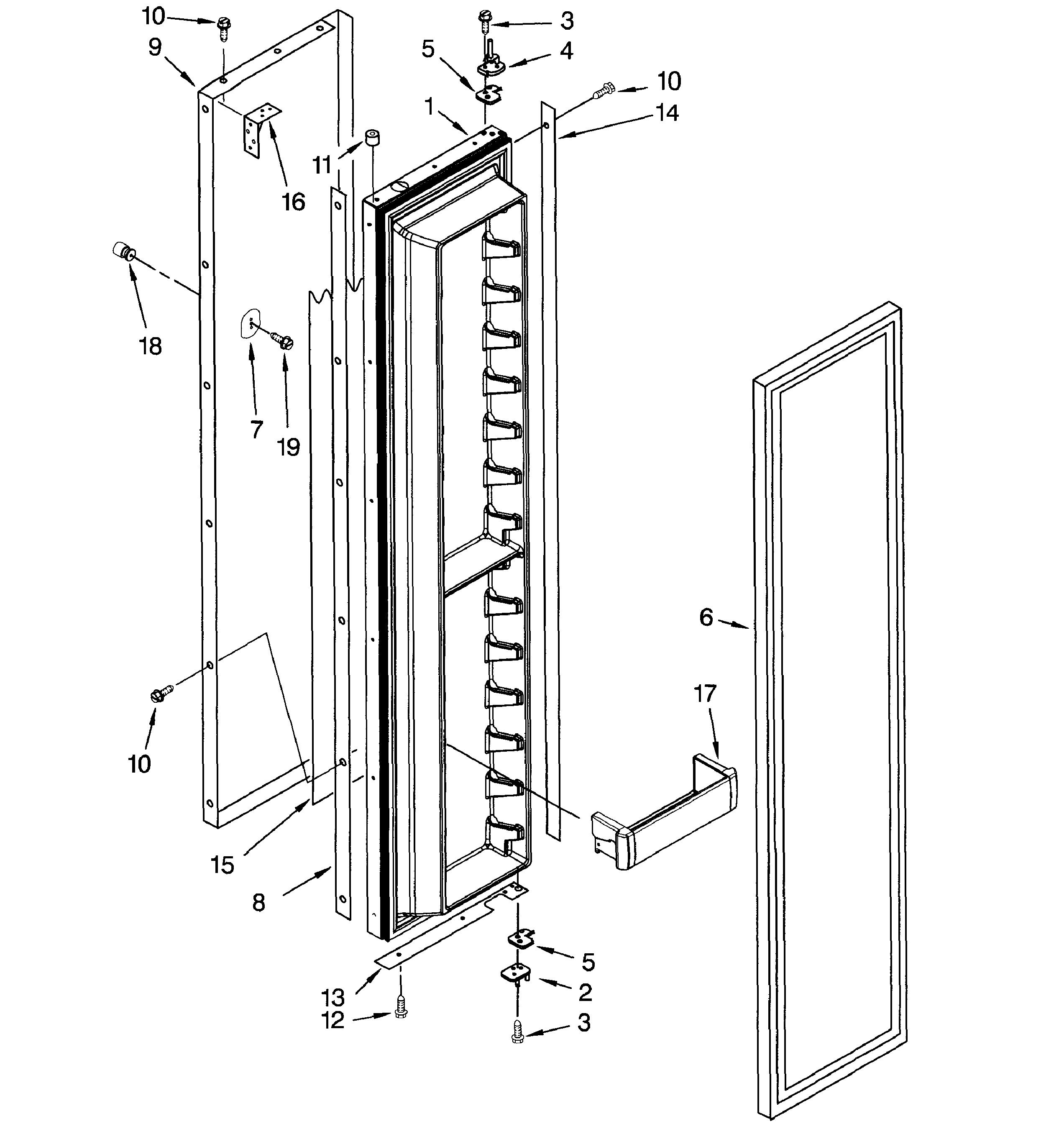 Dacor EF42NBSS freezer door diagram