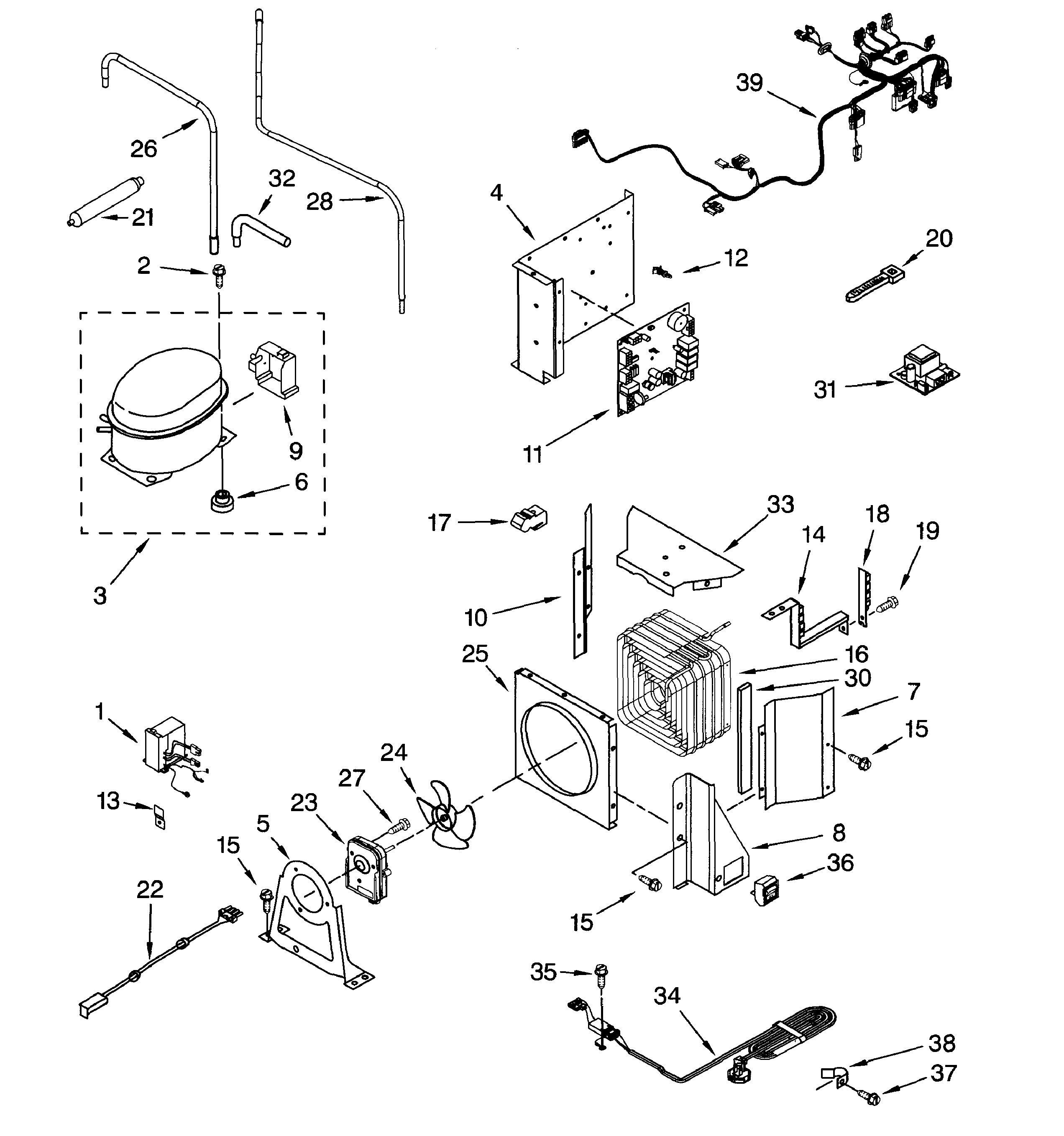 Dacor EF42NBSS compressor diagram
