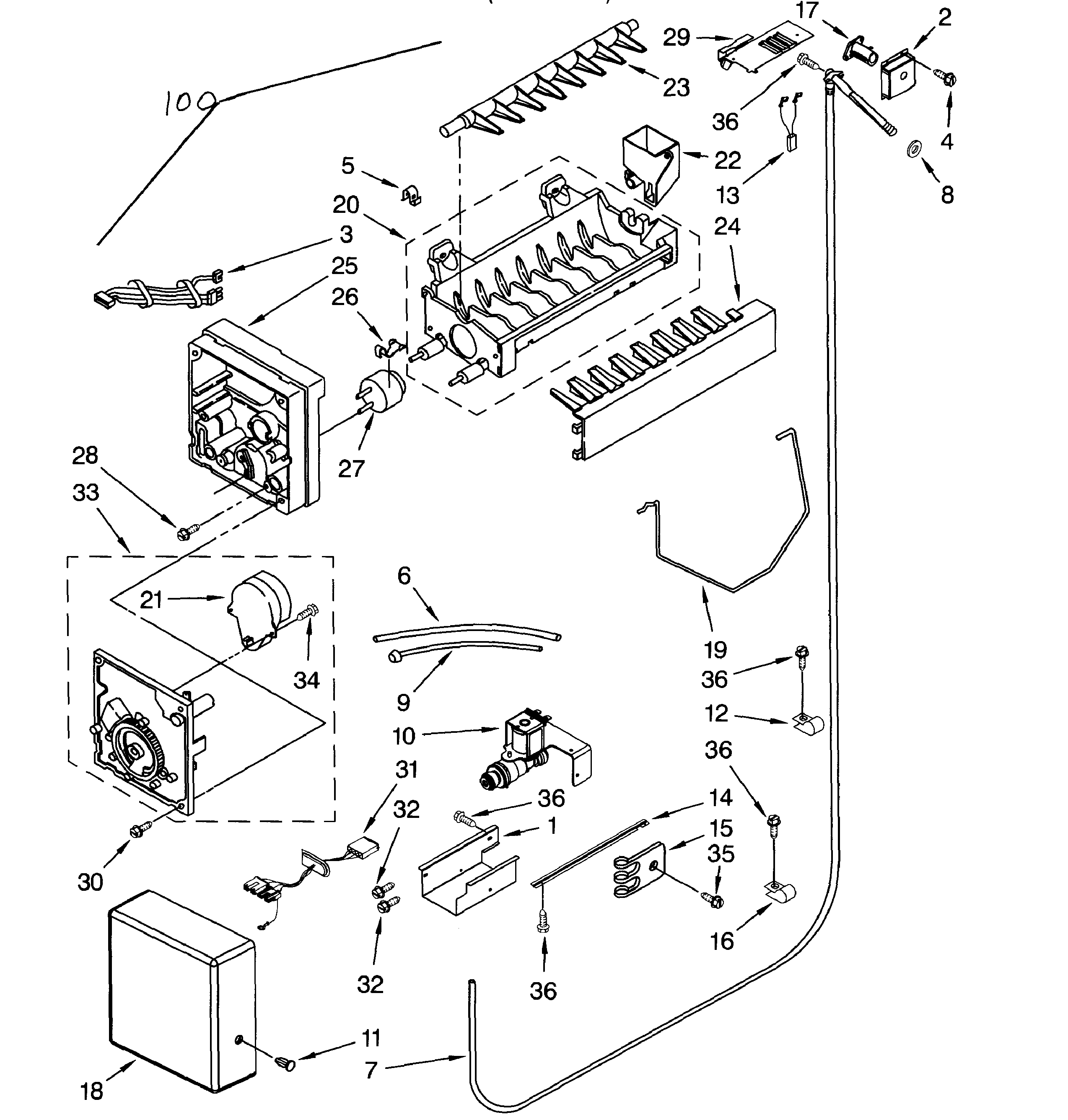 Dacor EF42NBSS icemaker diagram