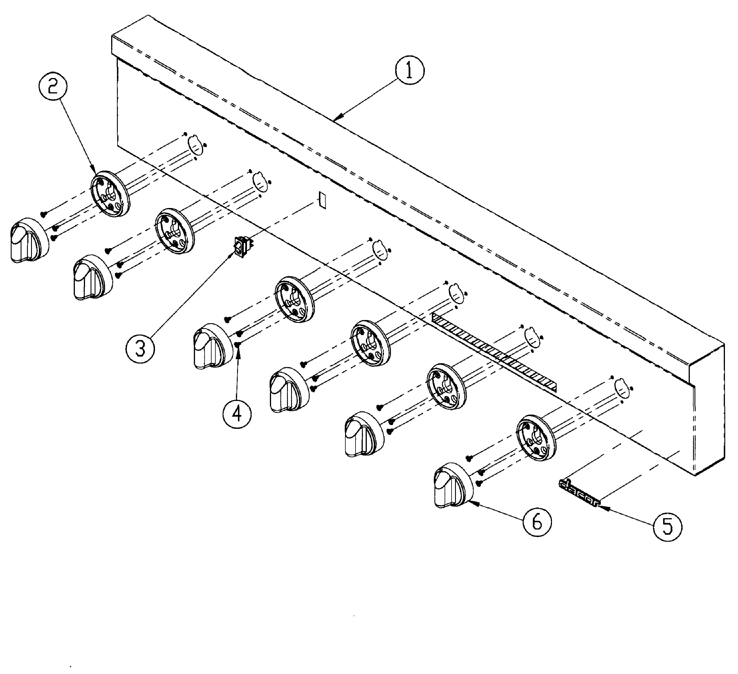 Dacor OB52NG control panel diagram