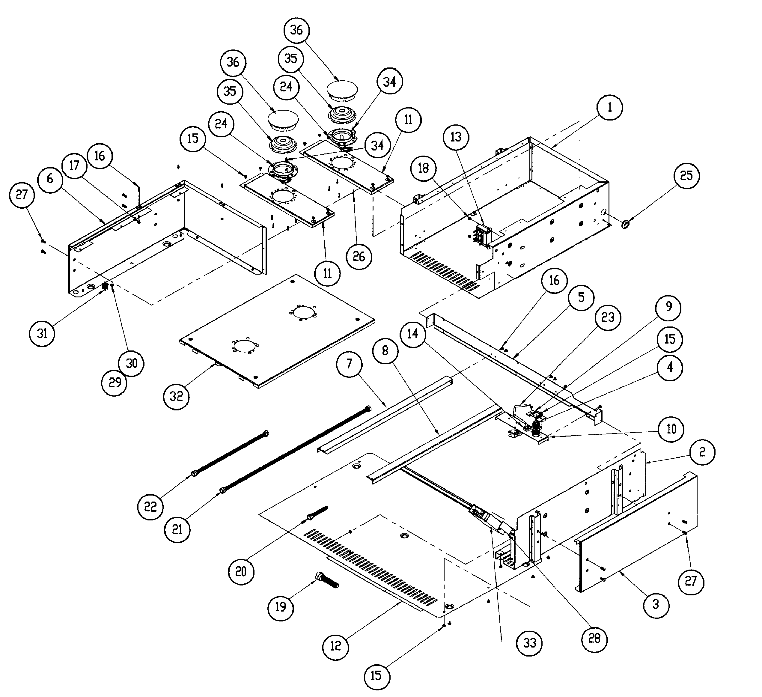 Dacor OB52NG chassis diagram