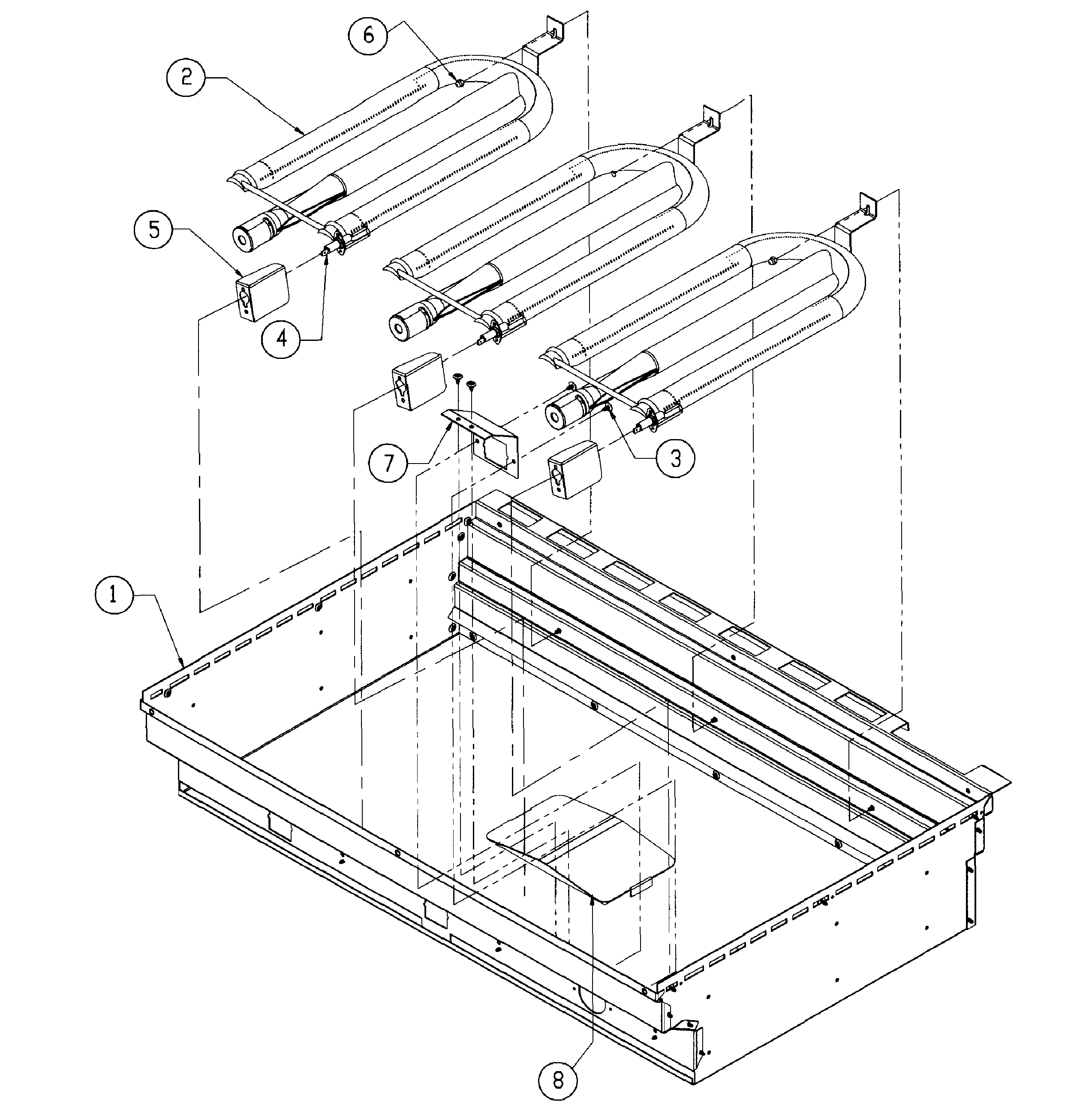 Dacor OB52NG lower firebox diagram