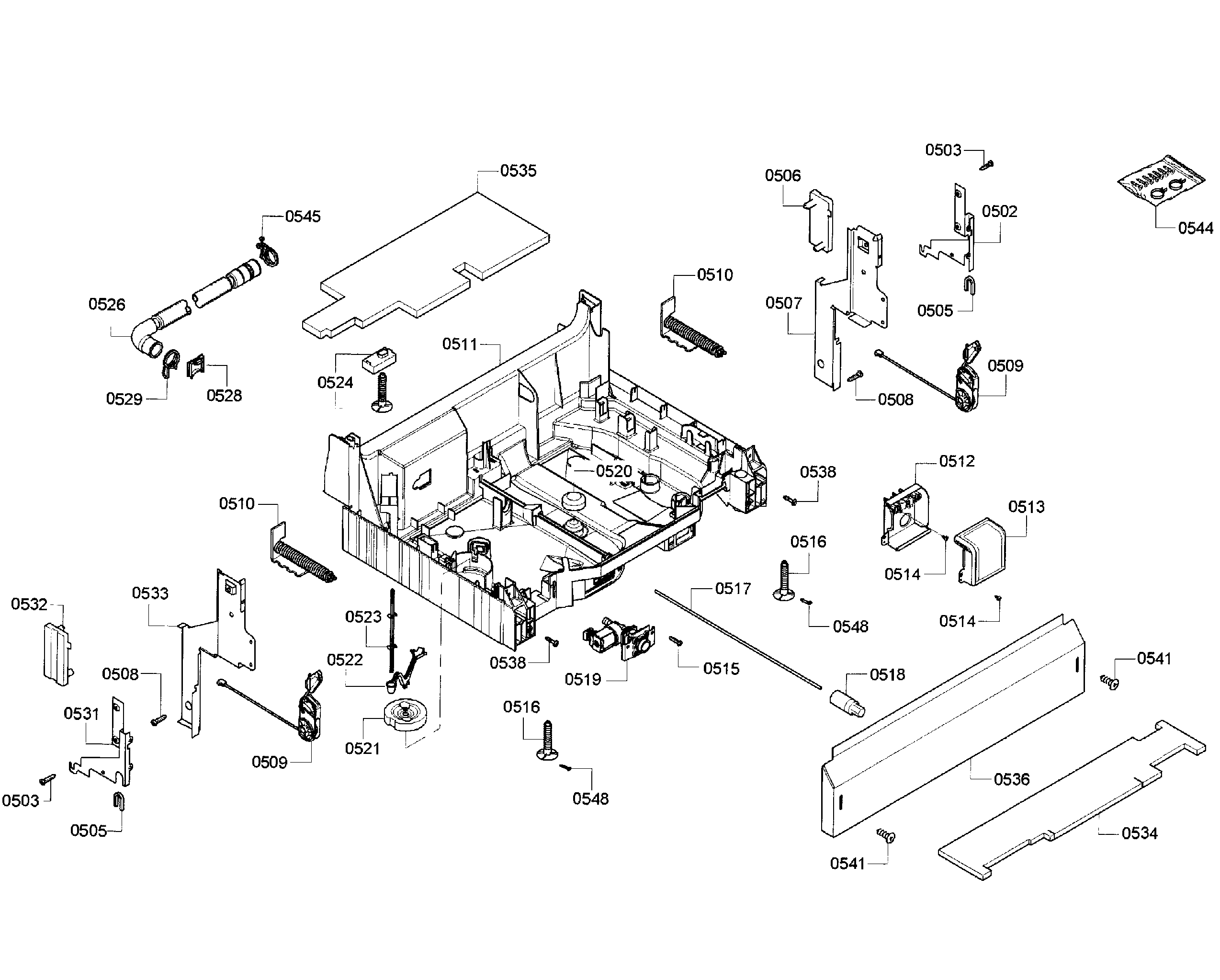 Thermador DWHD410HPR/64 base assy diagram