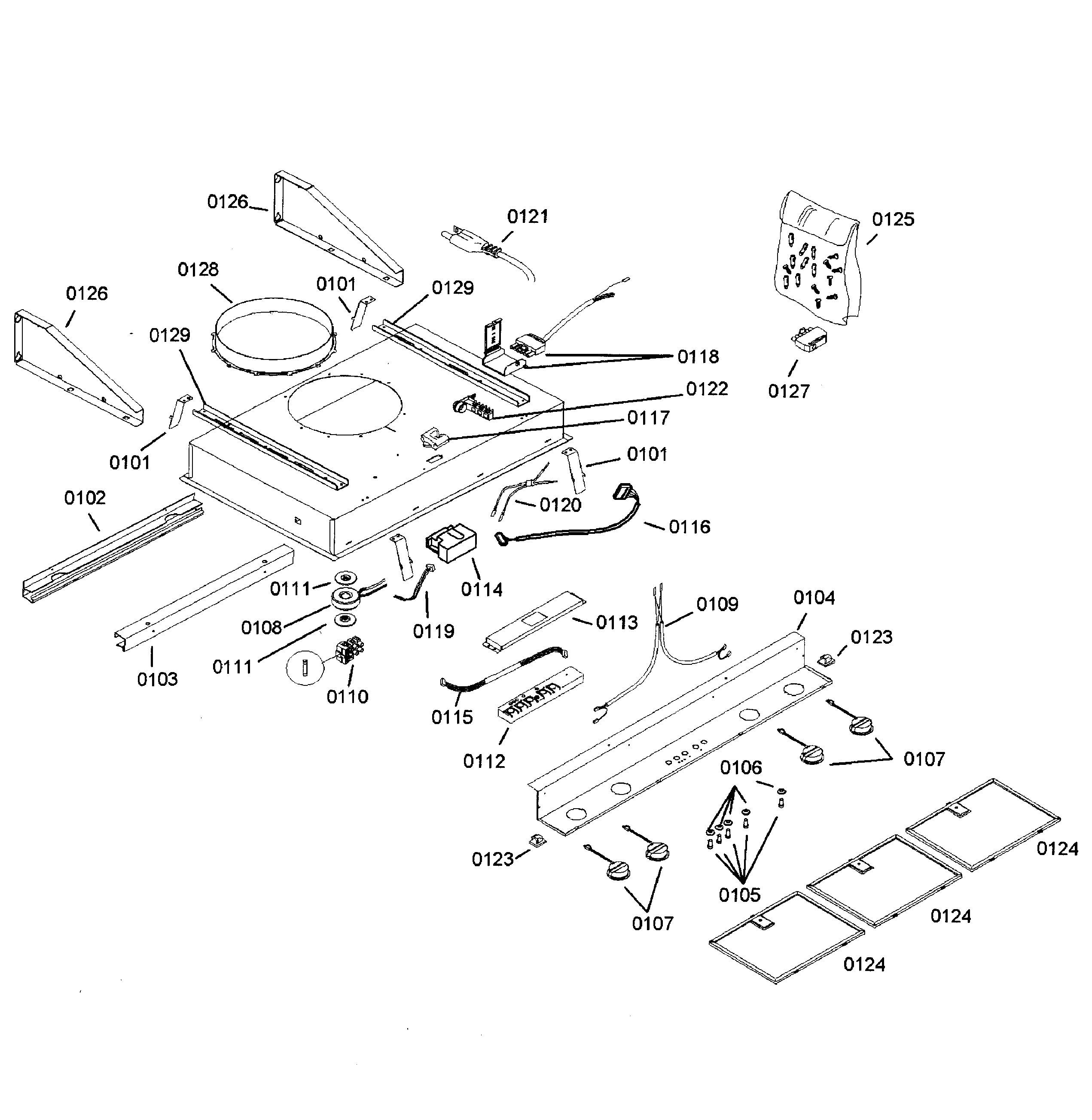 Thermador VCI248DS/01 range hood diagram