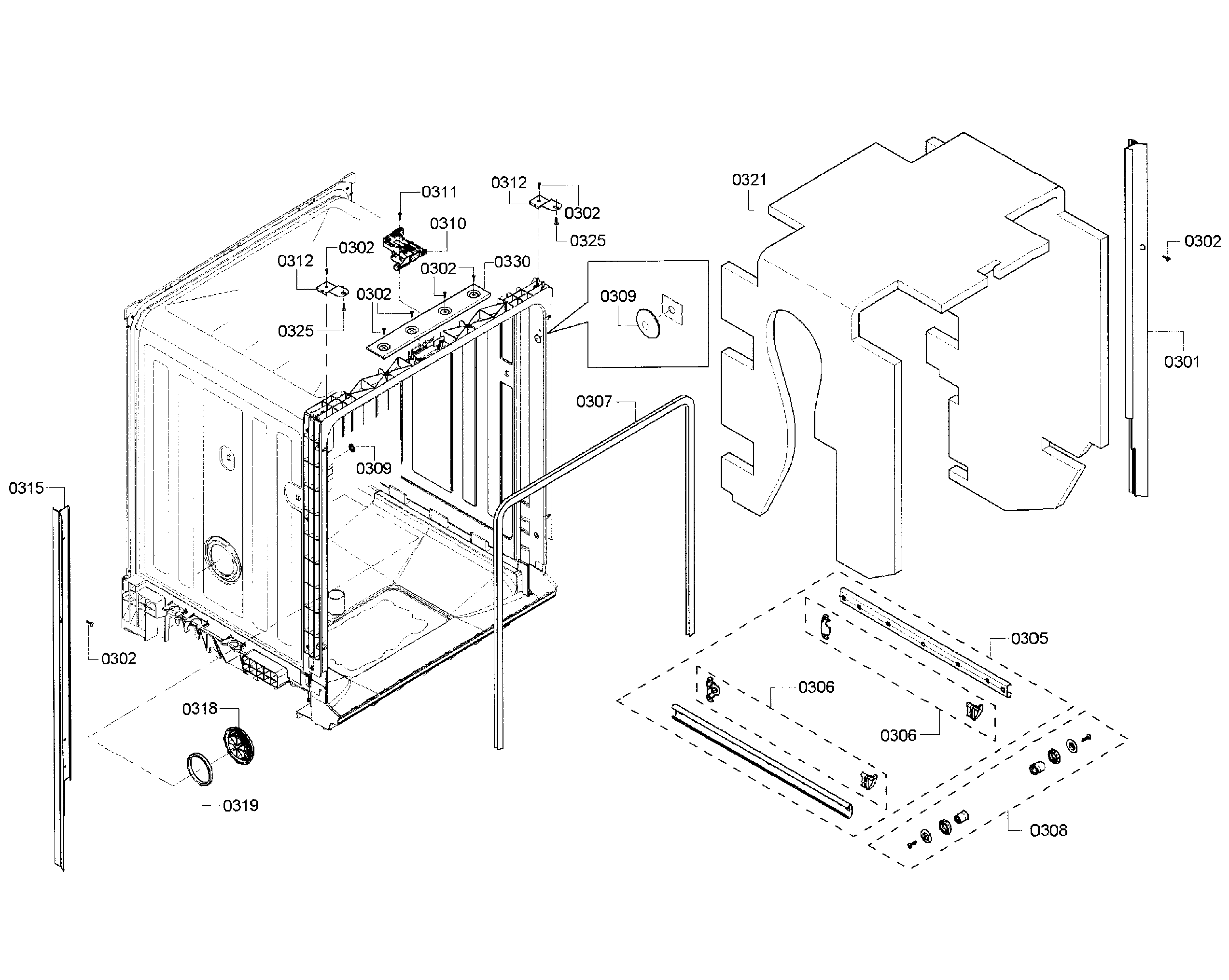 Kenmore Elite 63013902011 cabinet diagram
