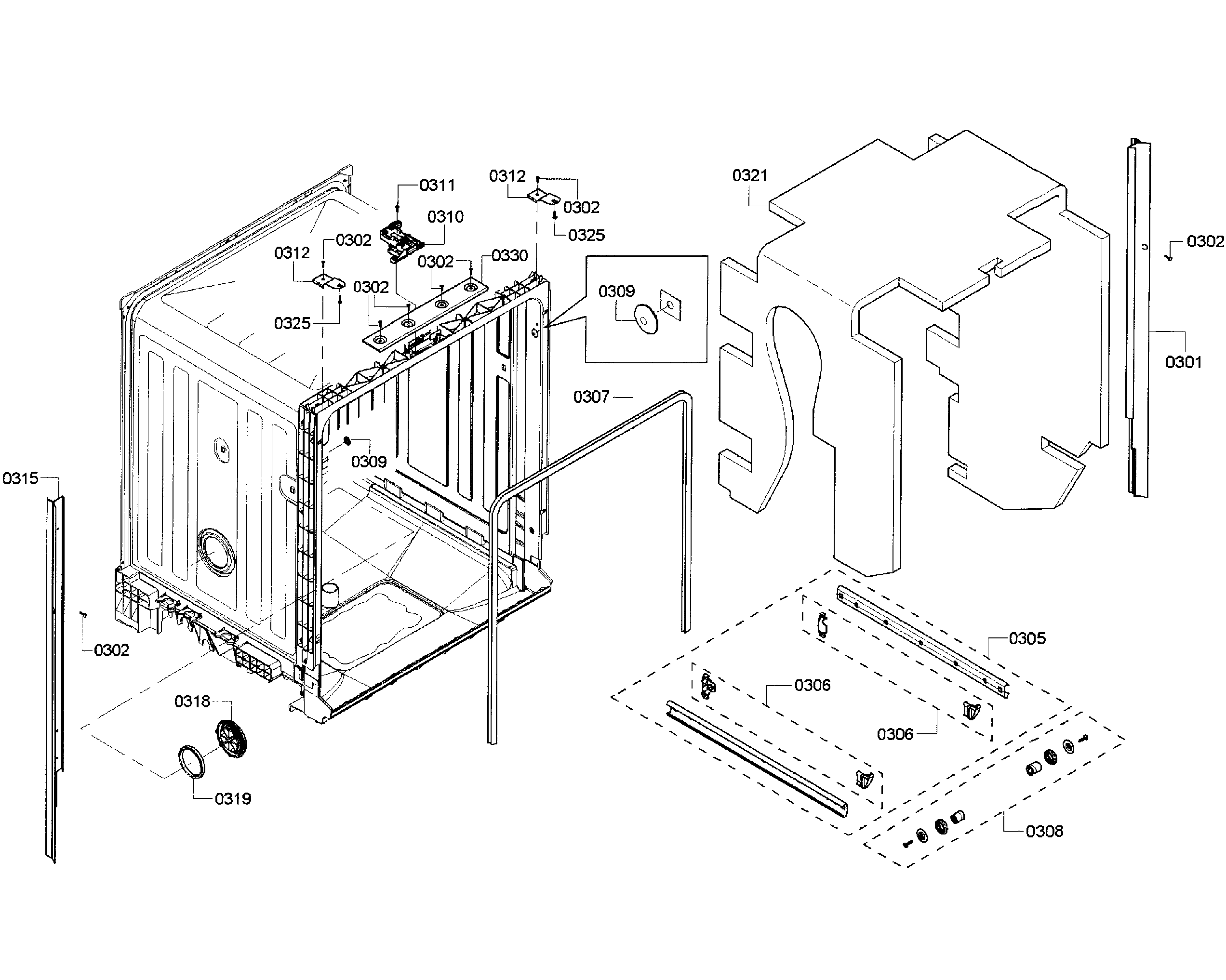 Kenmore Elite 63013912011 cabinet diagram