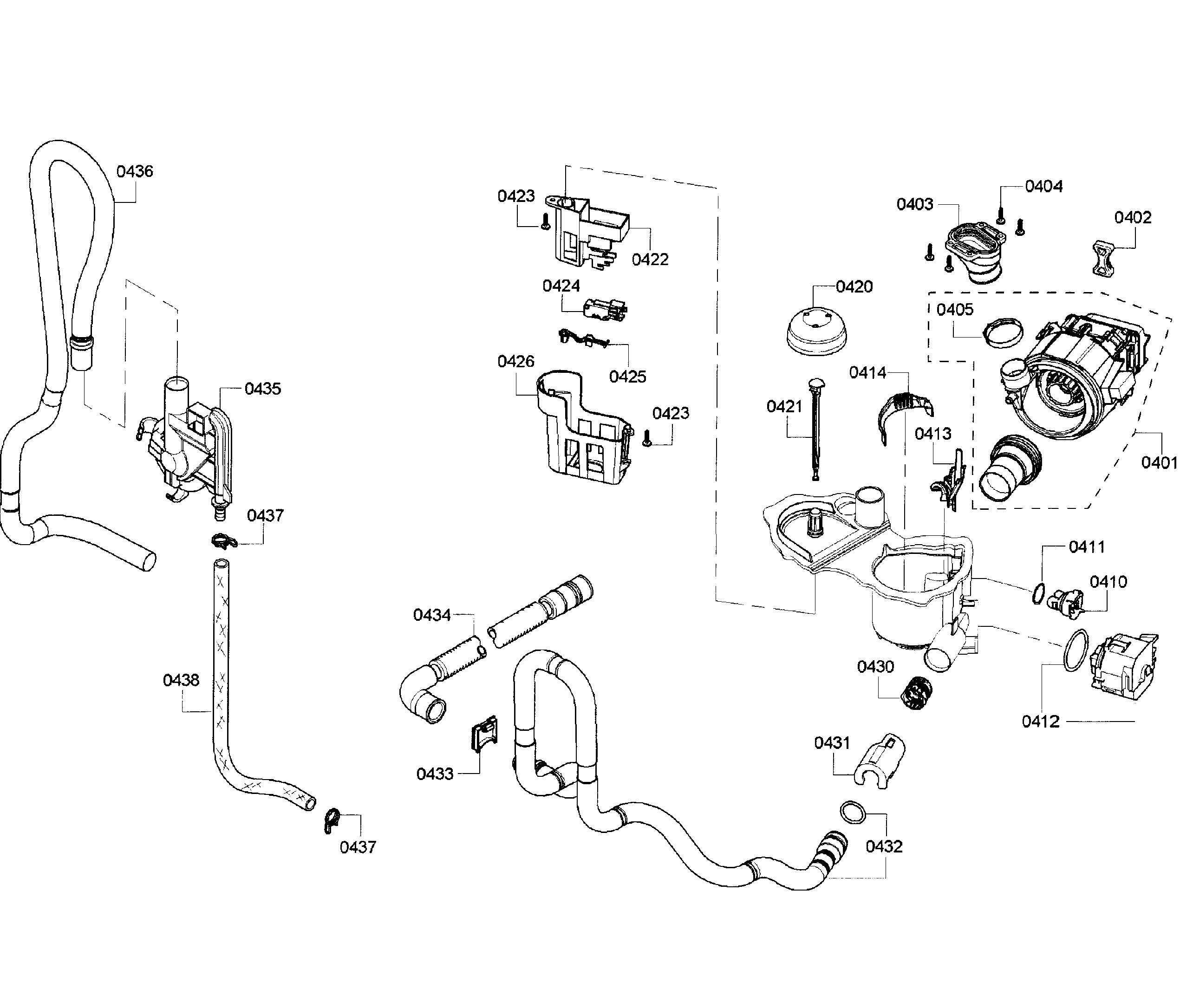 Kenmore Elite 63013912011 pump assy diagram