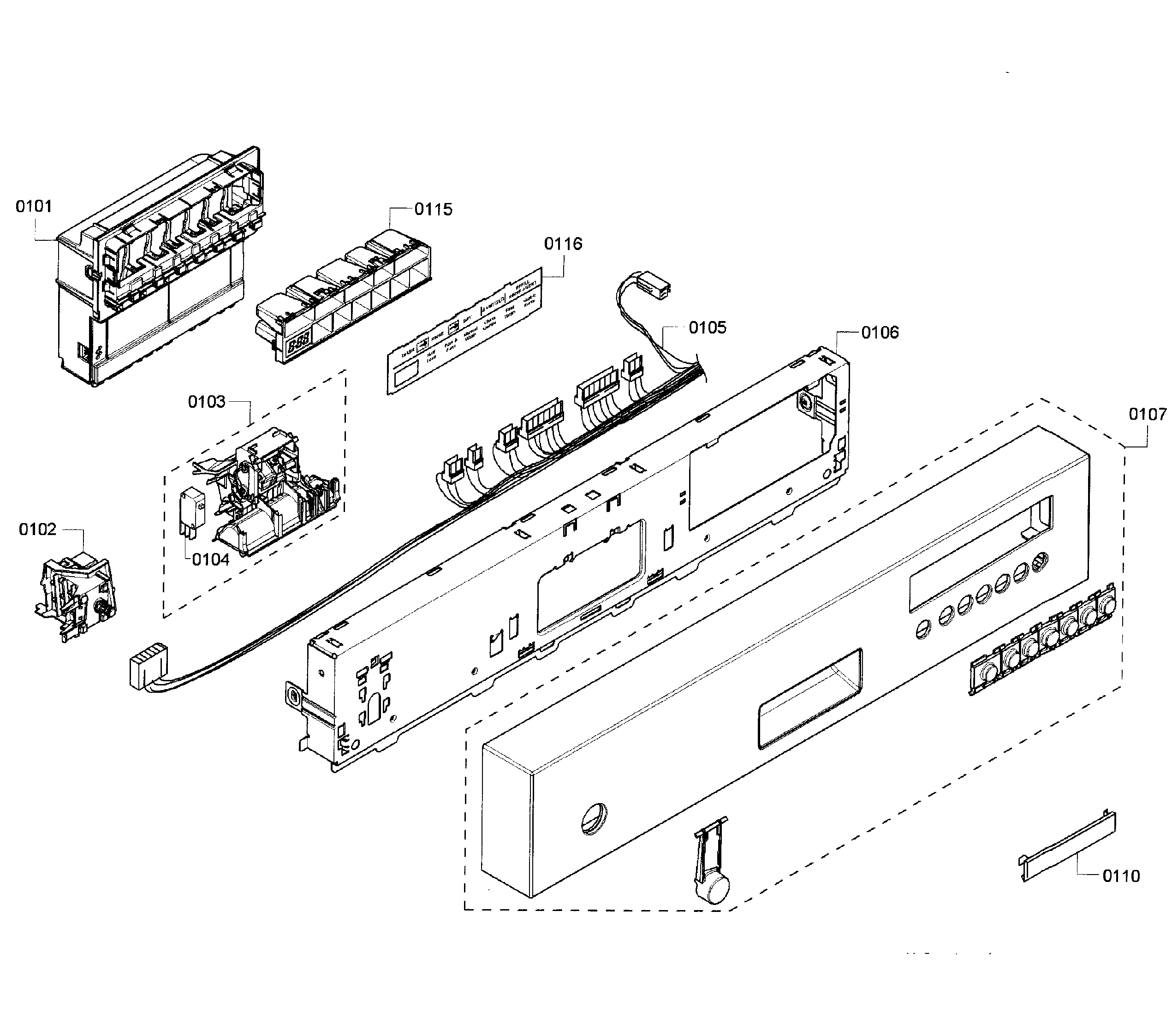 Kenmore Elite 63077942011 control panel diagram