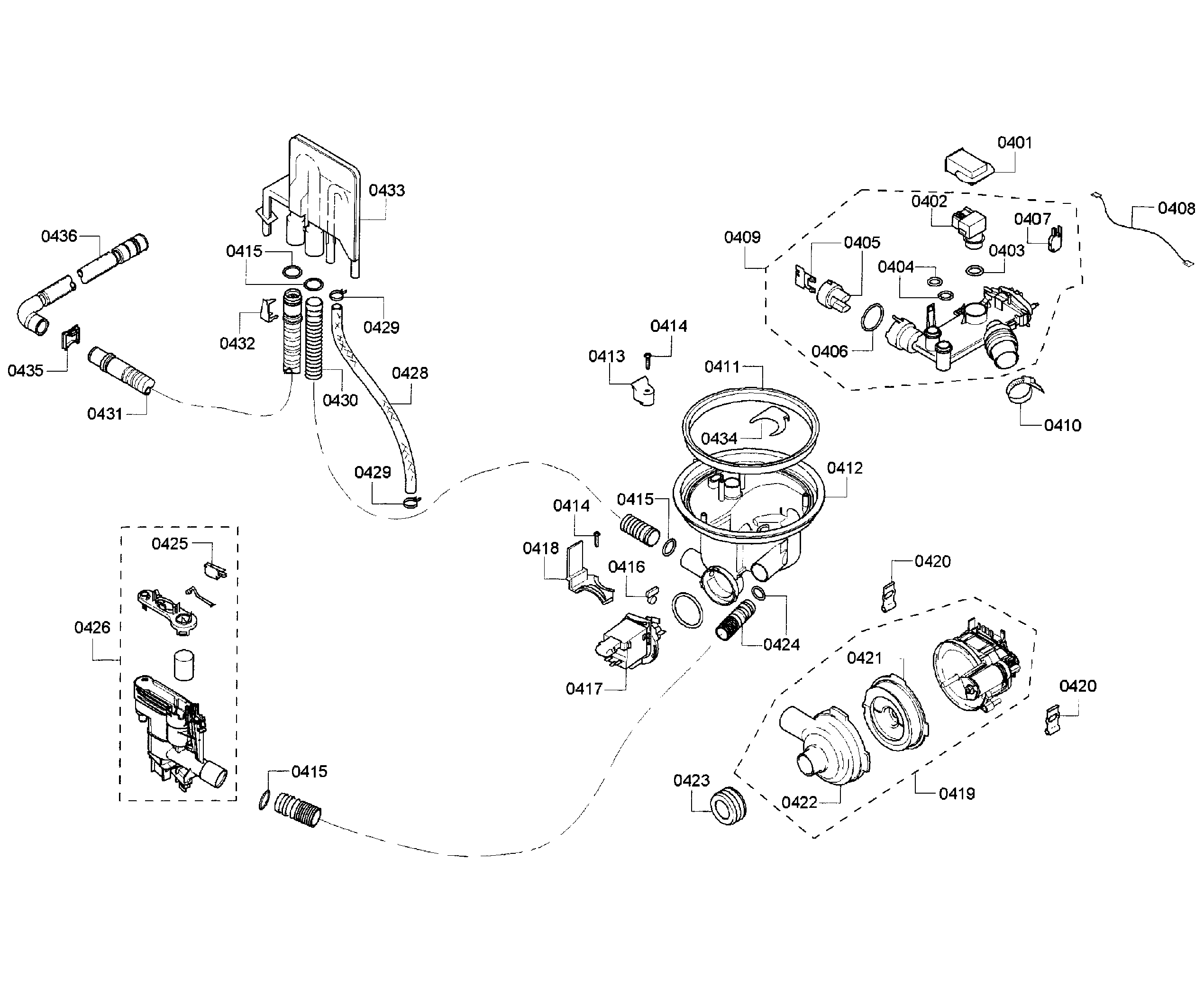 Kenmore Elite 63077942011 pump assy diagram