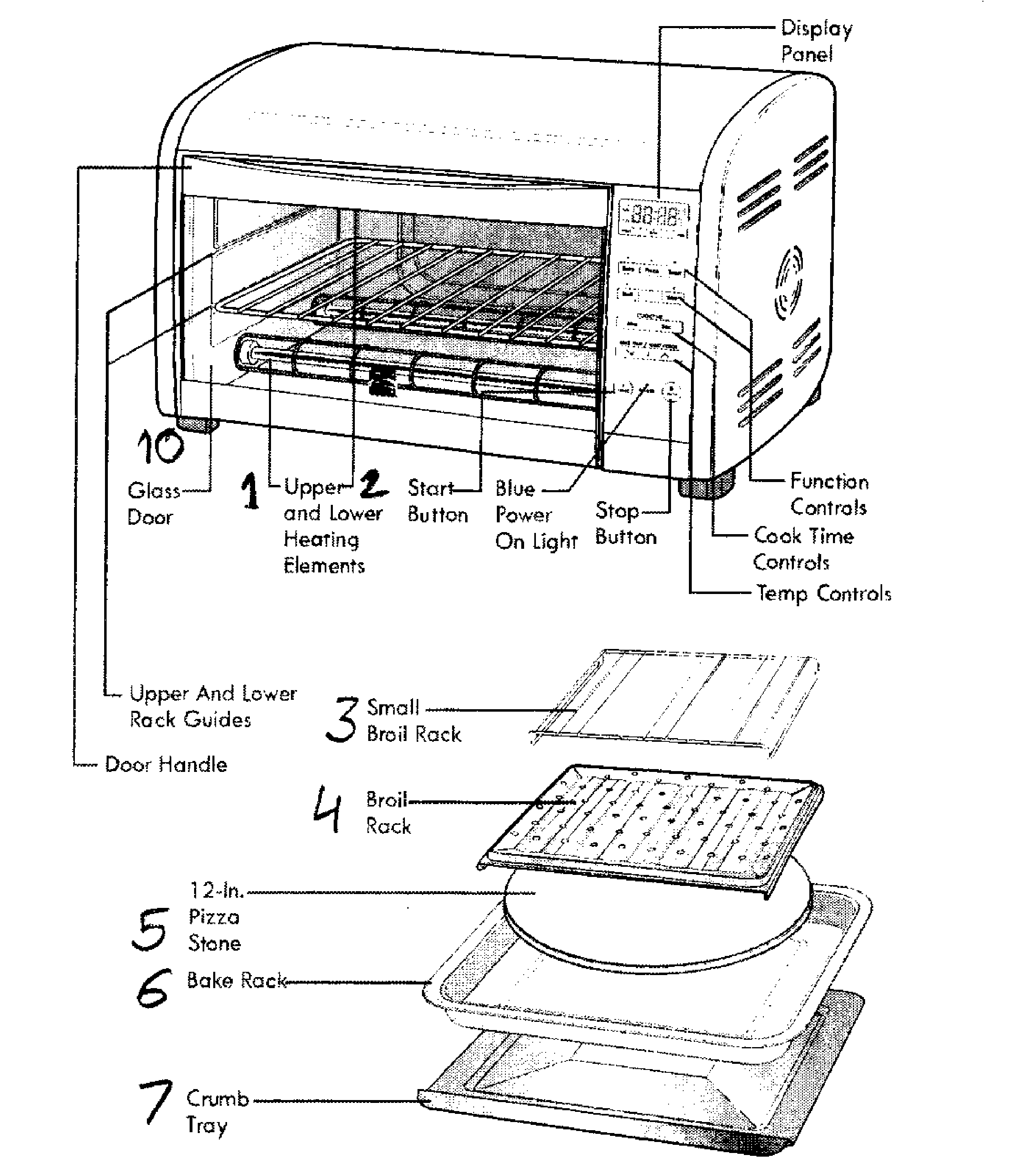 Kenmore Elite 10006905 toaster oven diagram