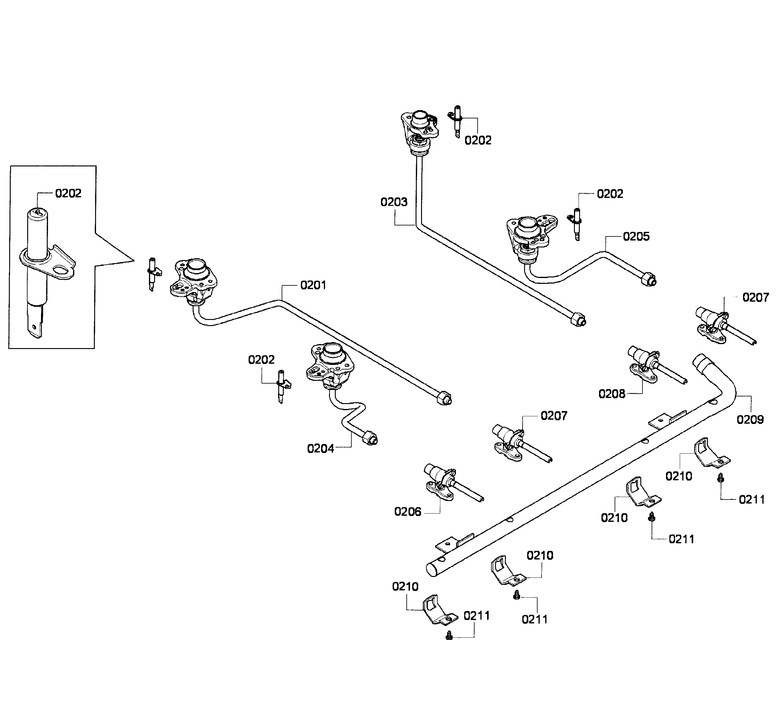 Bosch HGS7282UC/04 manifold diagram