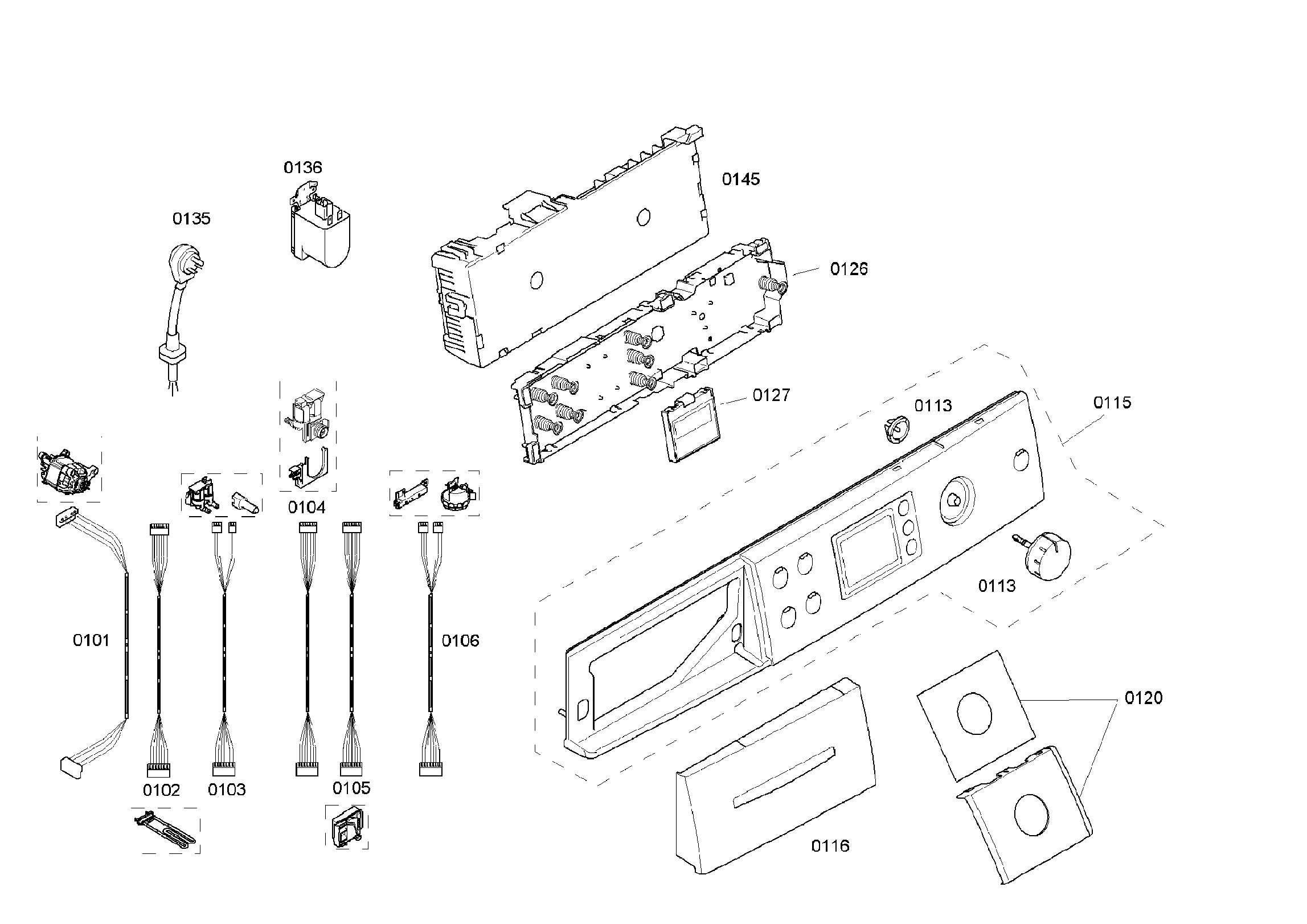 Bosch WAS24460UC/23 control panel diagram