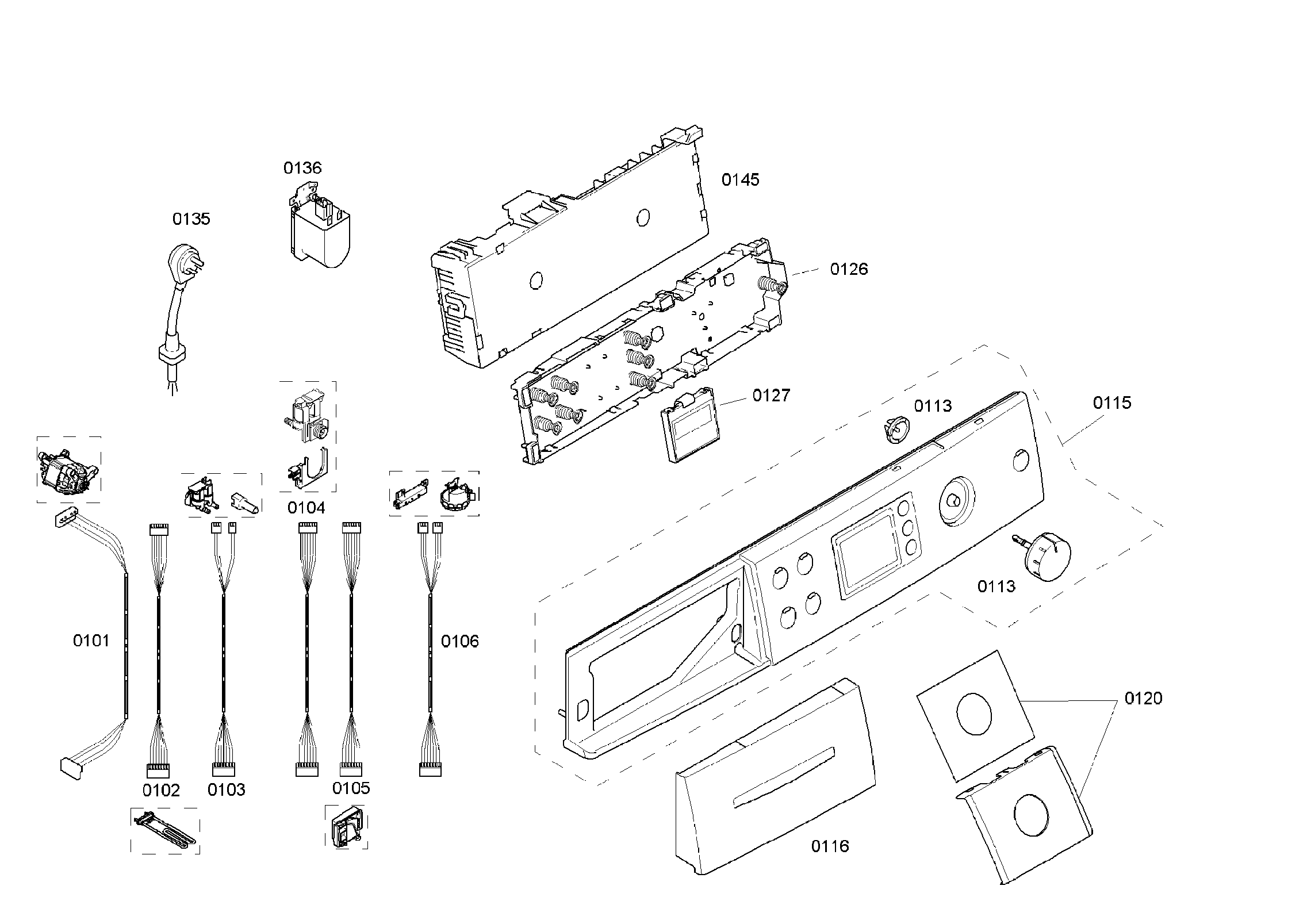 Bosch WAS24460UC/28 control panel diagram
