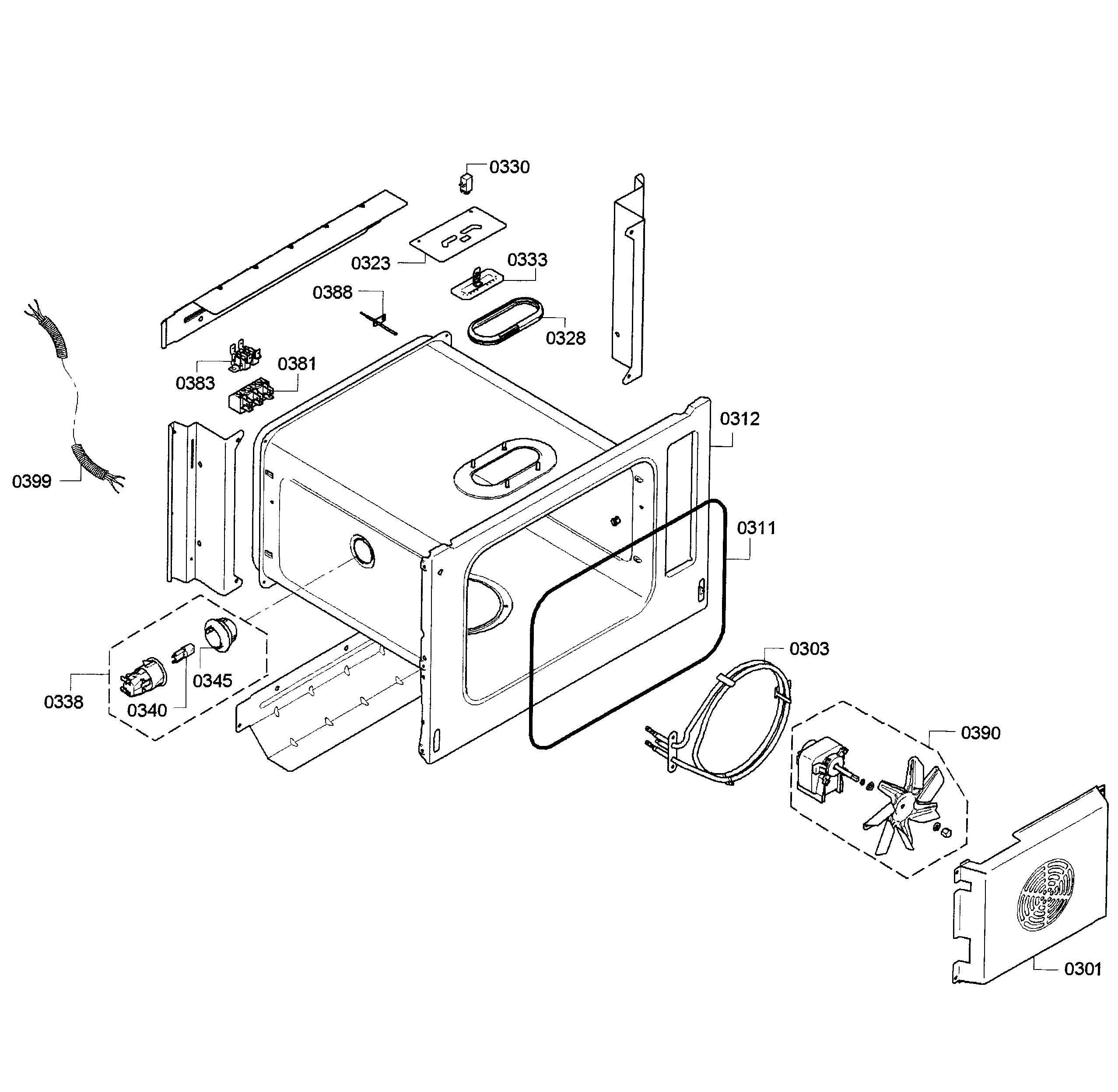 Thermador MES301HS/01 oven assy diagram
