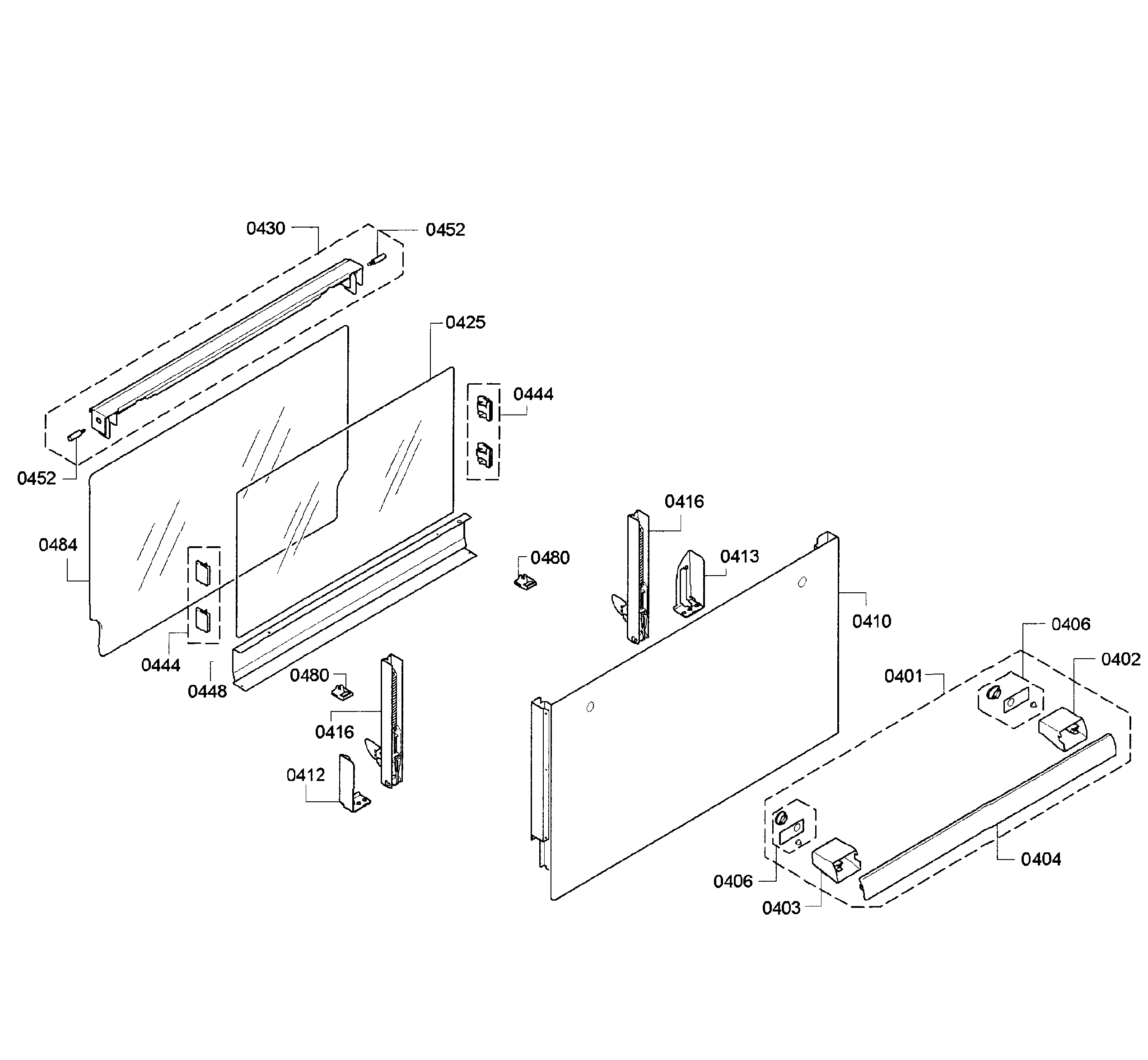 Thermador MES301HS/01 door assy diagram