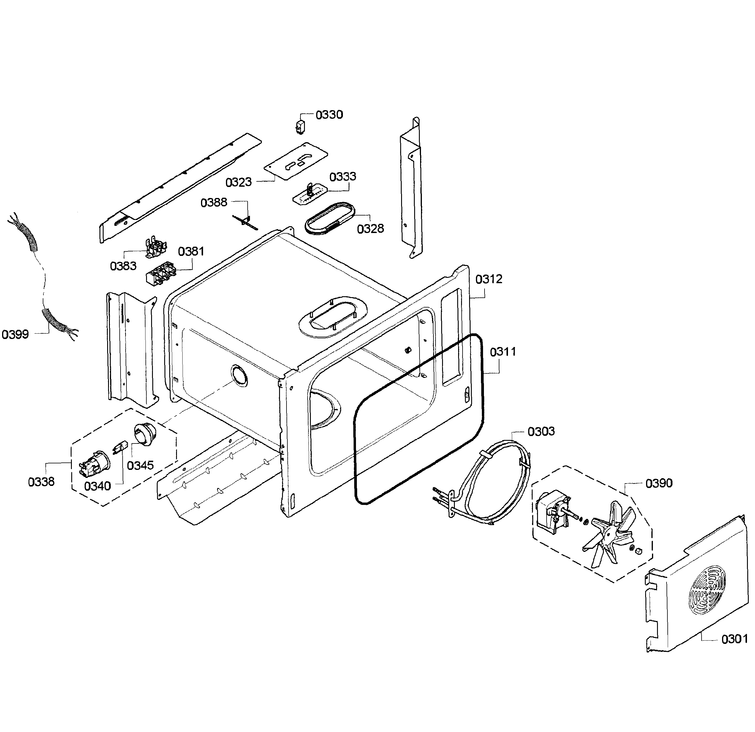Thermador MES301HP/01 oven assy diagram