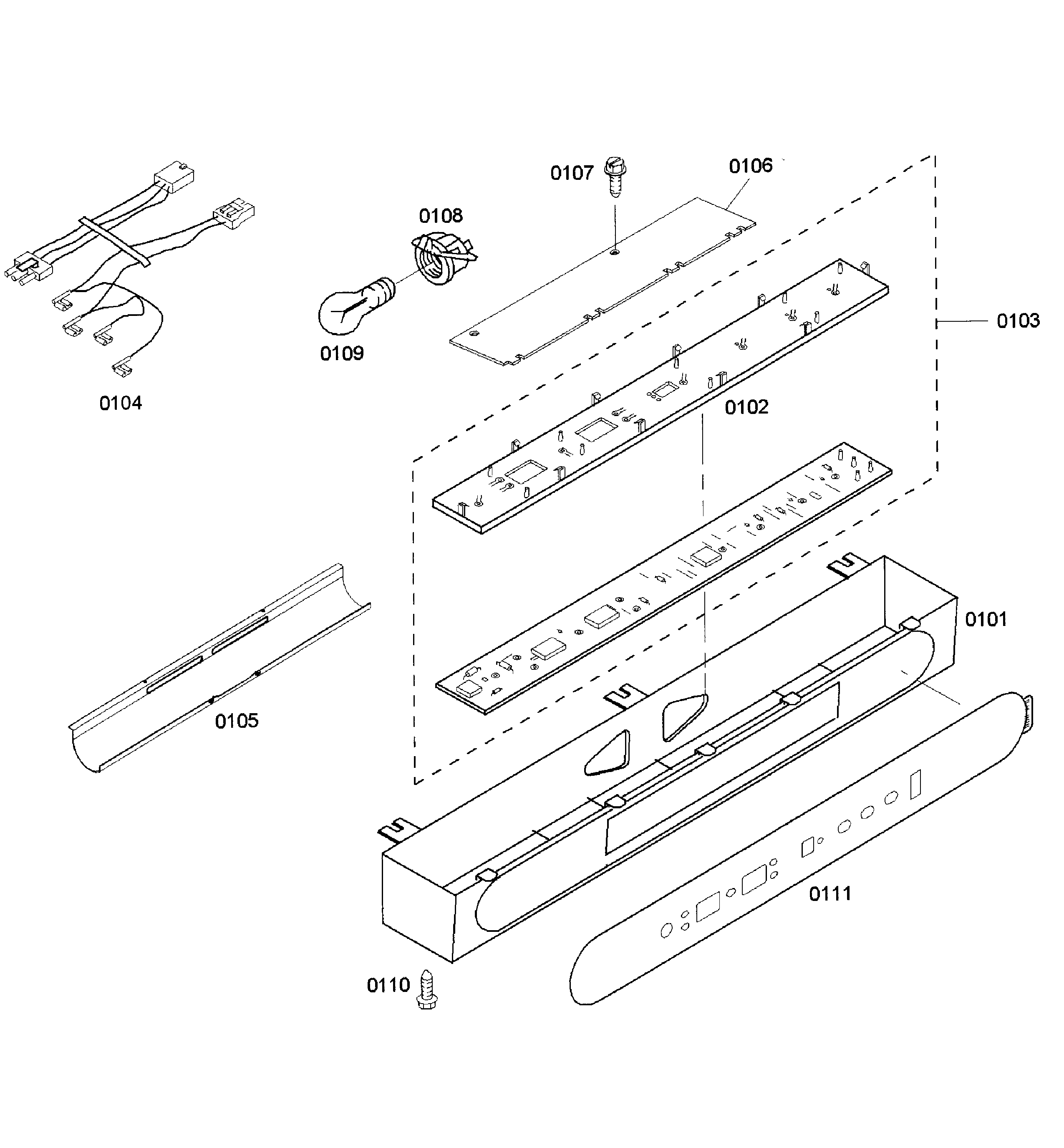 Thermador KBUDT4255E/04 control panel diagram