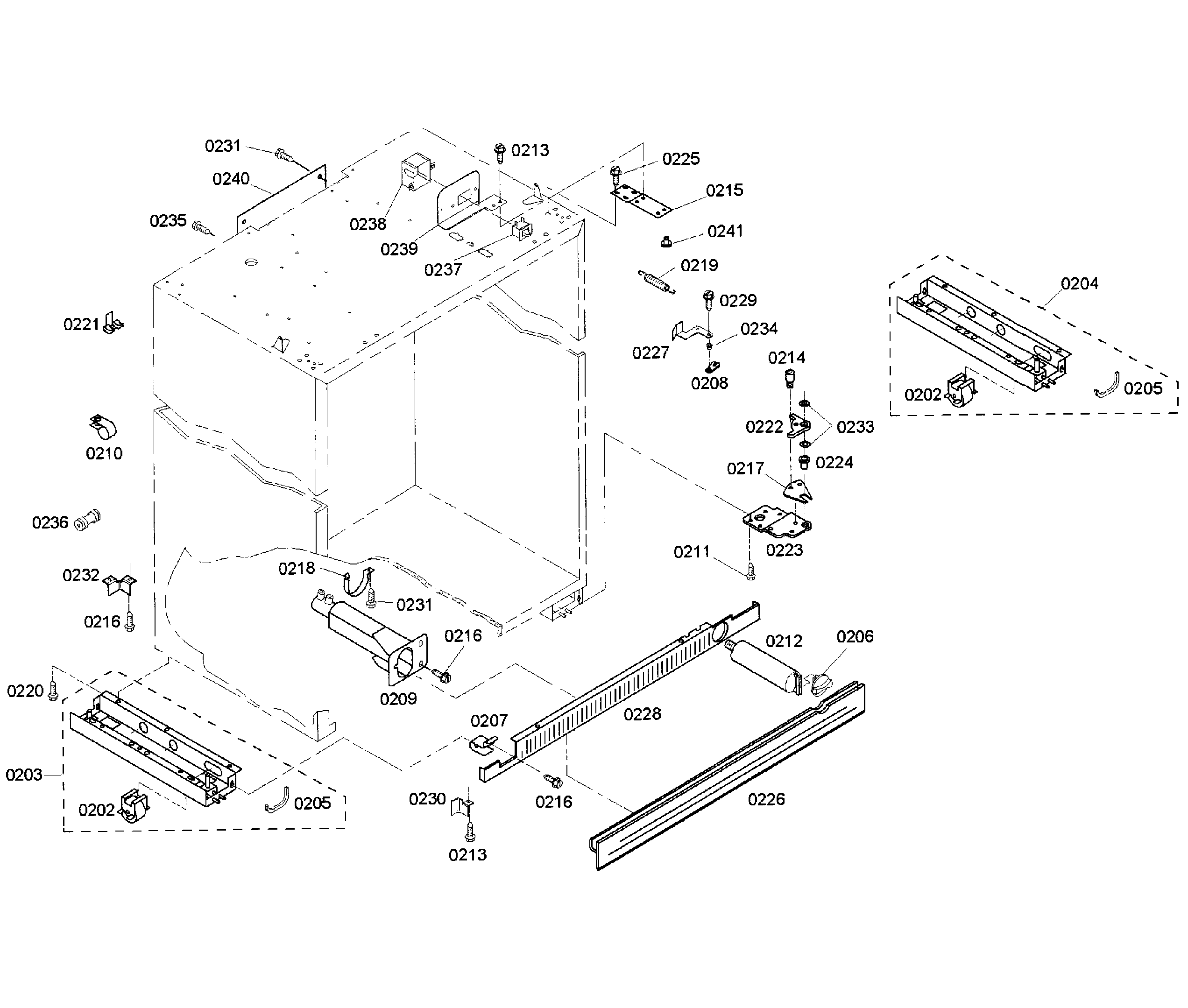 Thermador KBUDT4255E/04 cabinet 1 diagram