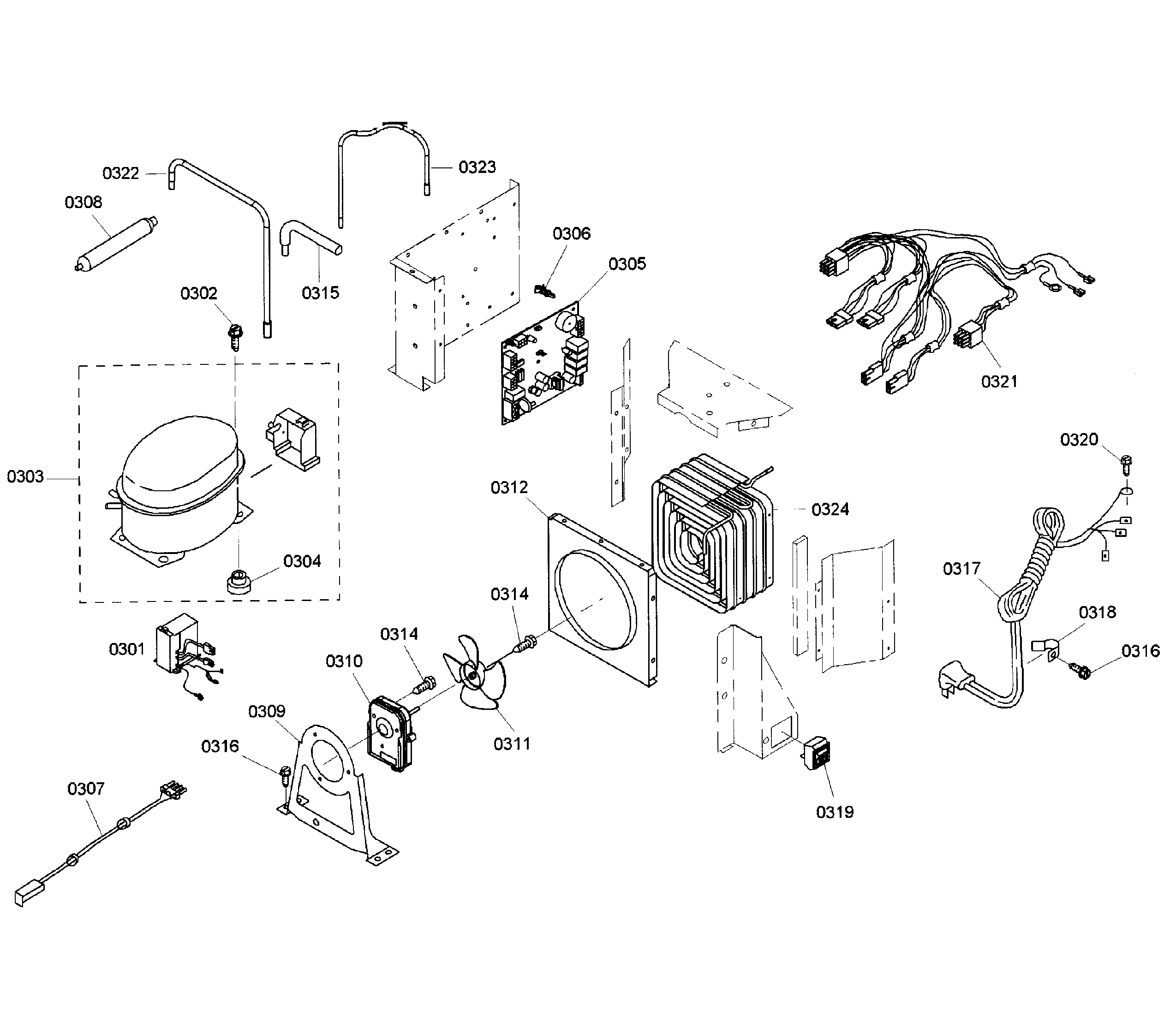 Thermador KBUDT4255E/04 compressor diagram